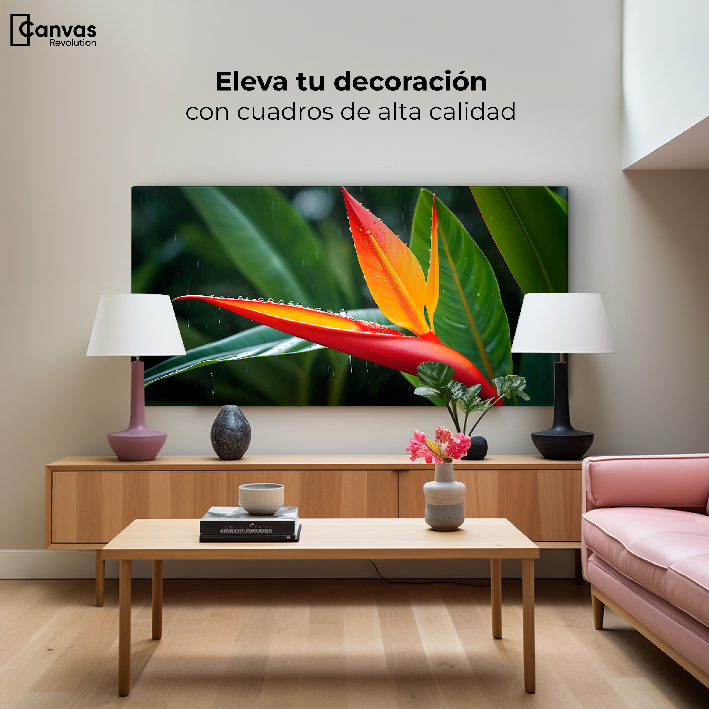 Foto 4 pulgar | Cuadro Decorativo Canvas Llama De Heliconia 120x60