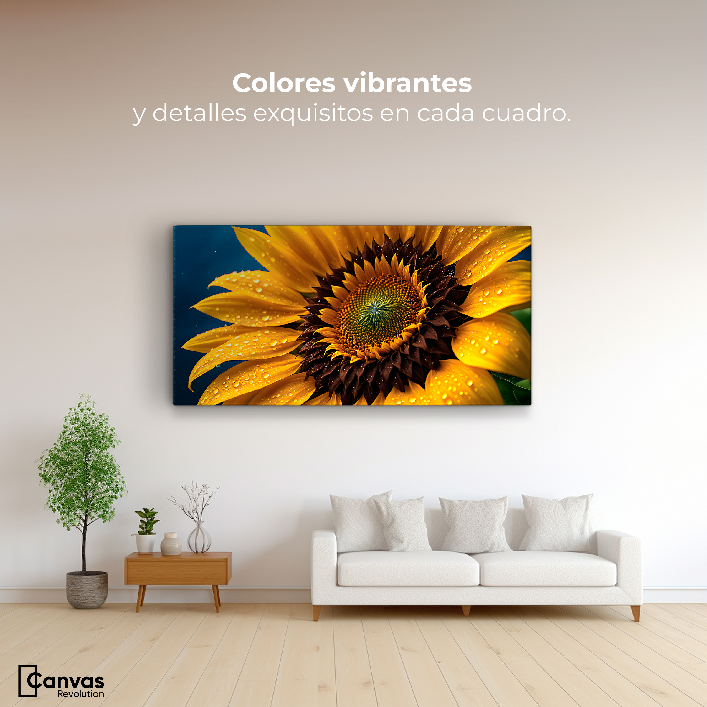 Foto 3 pulgar | Cuadro Decorativo Canvas Girasol Luz Dorada 120x60