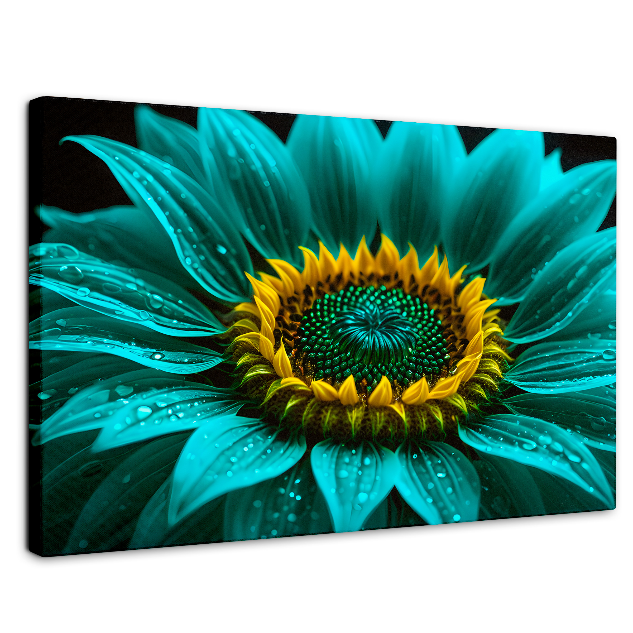 Cuadro Decorativo Canvas Girasol Aguamarina 90x60