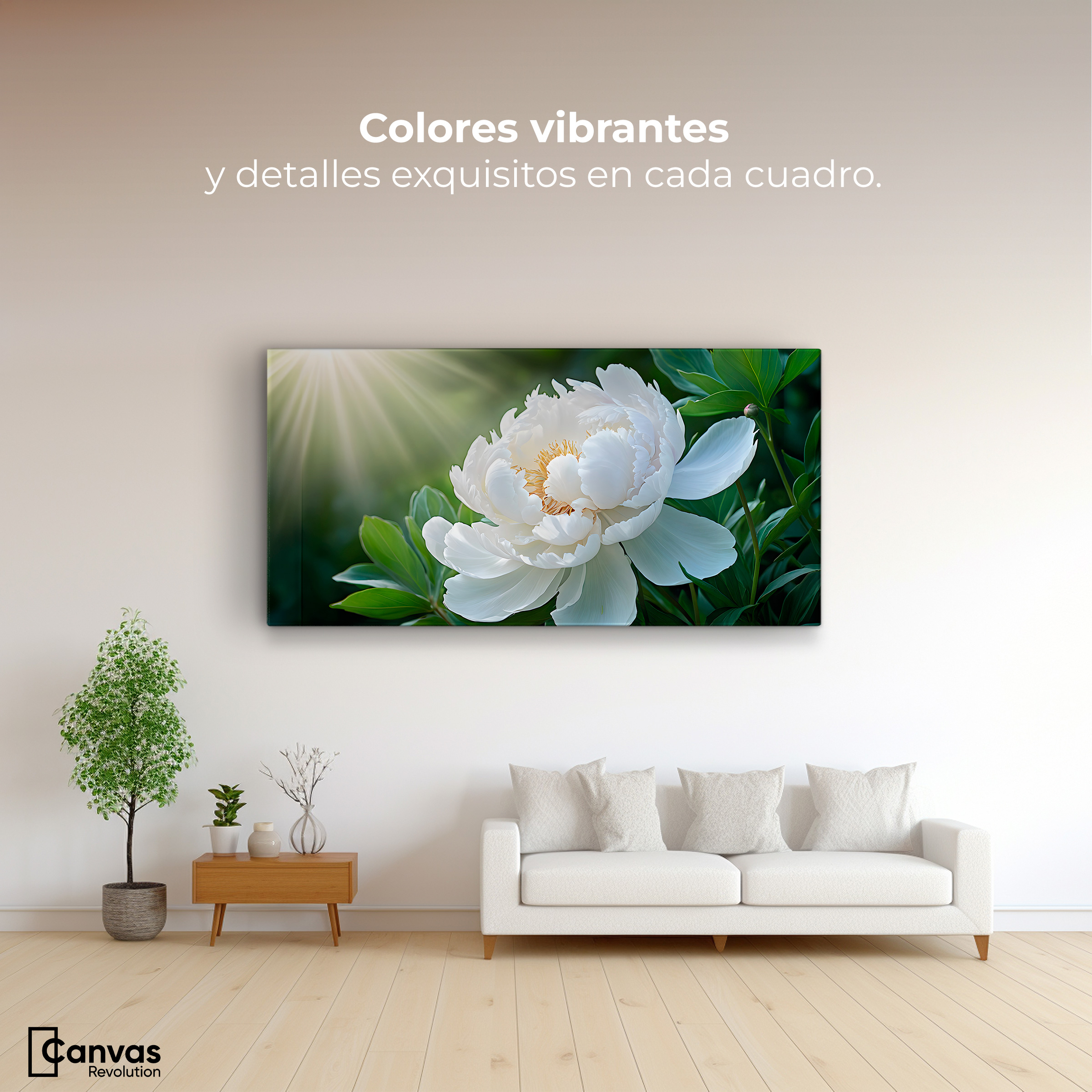 Foto 2 | Cuadro Decorativo Canvas Rayos De Peonía 120x60