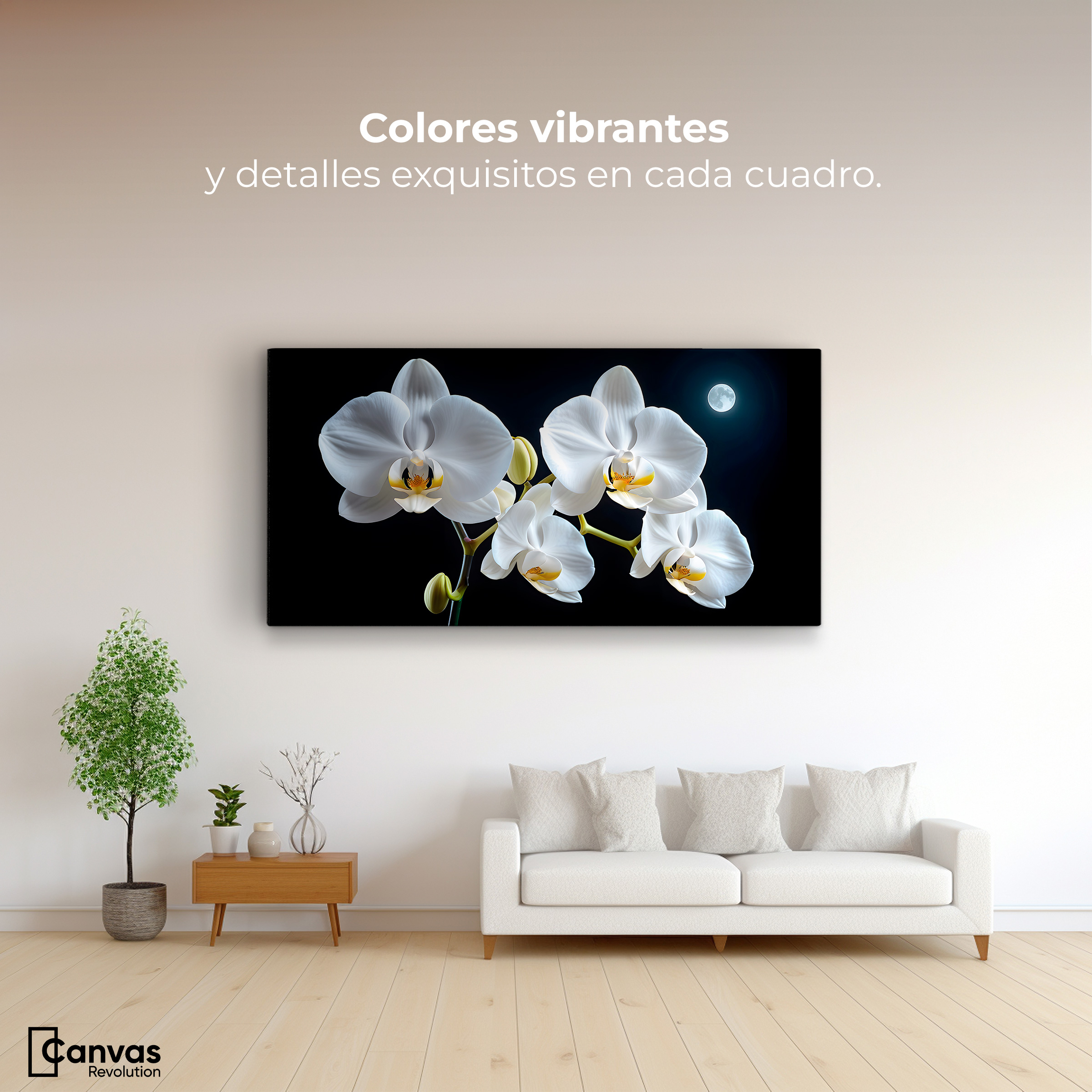 Foto 3 pulgar | Cuadro Decorativo Canvas Orquídeas De Noche 120x60