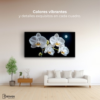 Foto 2 | Cuadro Decorativo Canvas Orquídeas De Noche 120x60