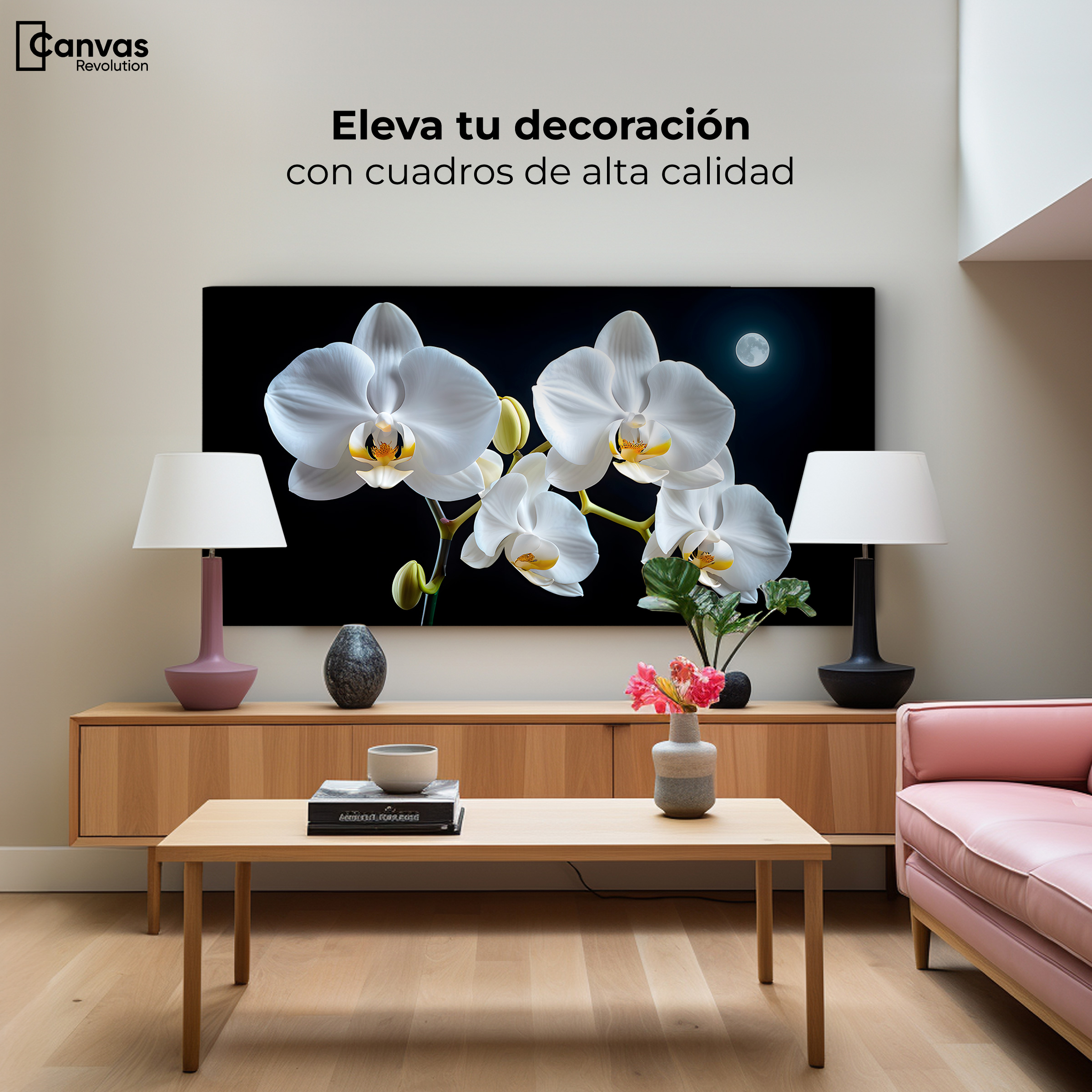 Foto 4 pulgar | Cuadro Decorativo Canvas Orquídeas De Noche 120x60