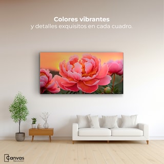 Foto 2 | Cuadro Decorativo Canvas Peonía Rosa Eterno 120x60