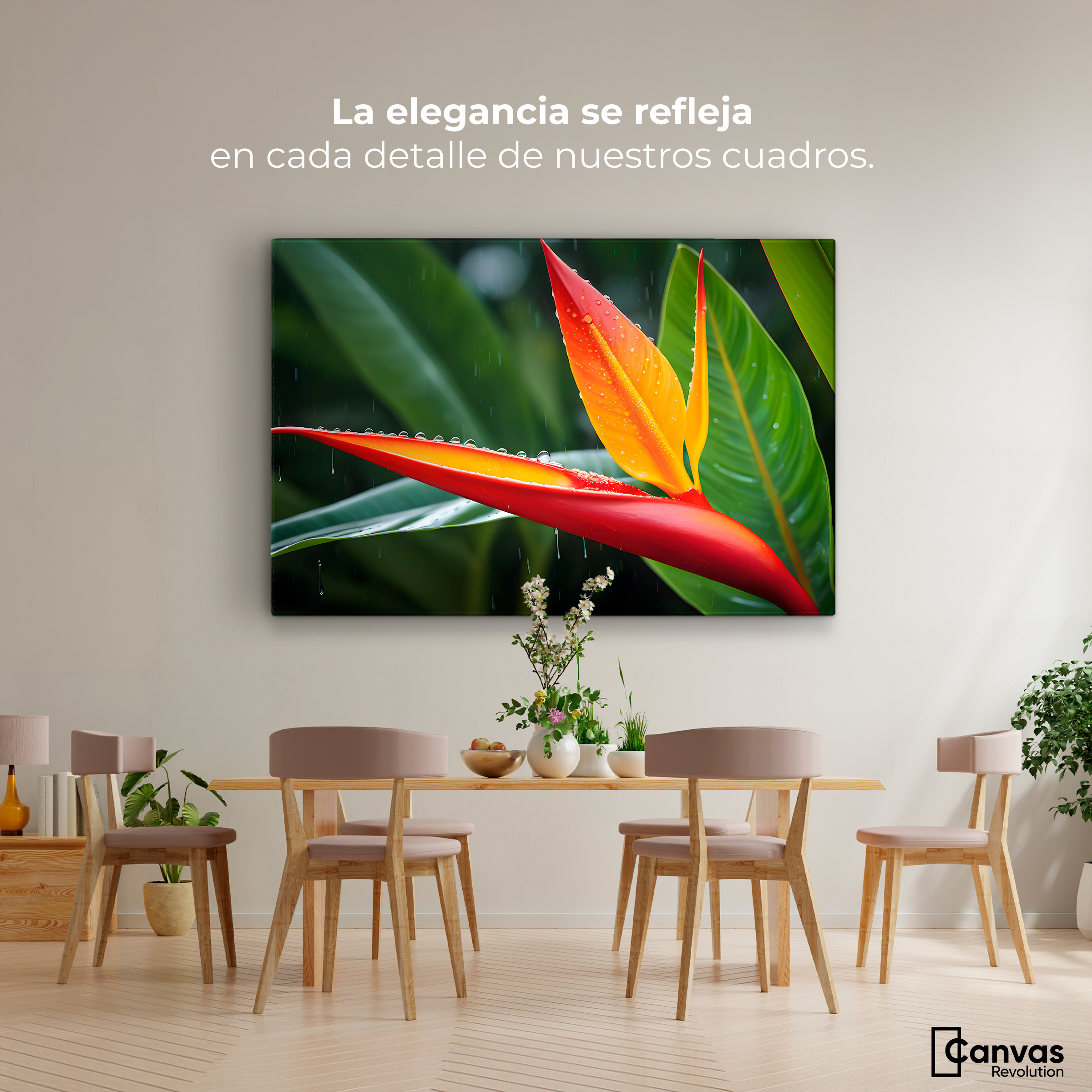 Foto 3 pulgar | Cuadro Decorativo Canvas Llama De Heliconia 90x60