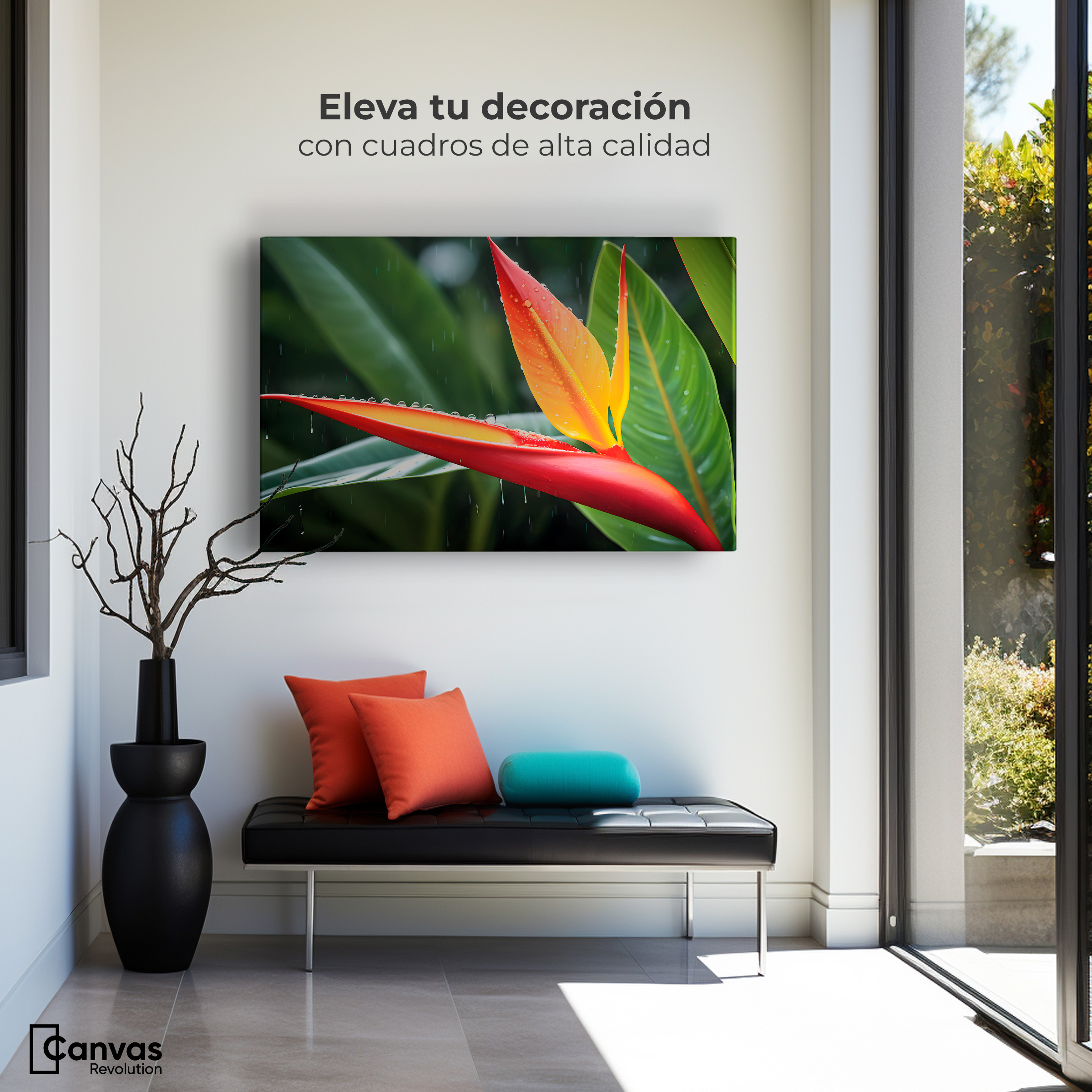 Foto 4 pulgar | Cuadro Decorativo Canvas Llama De Heliconia 90x60