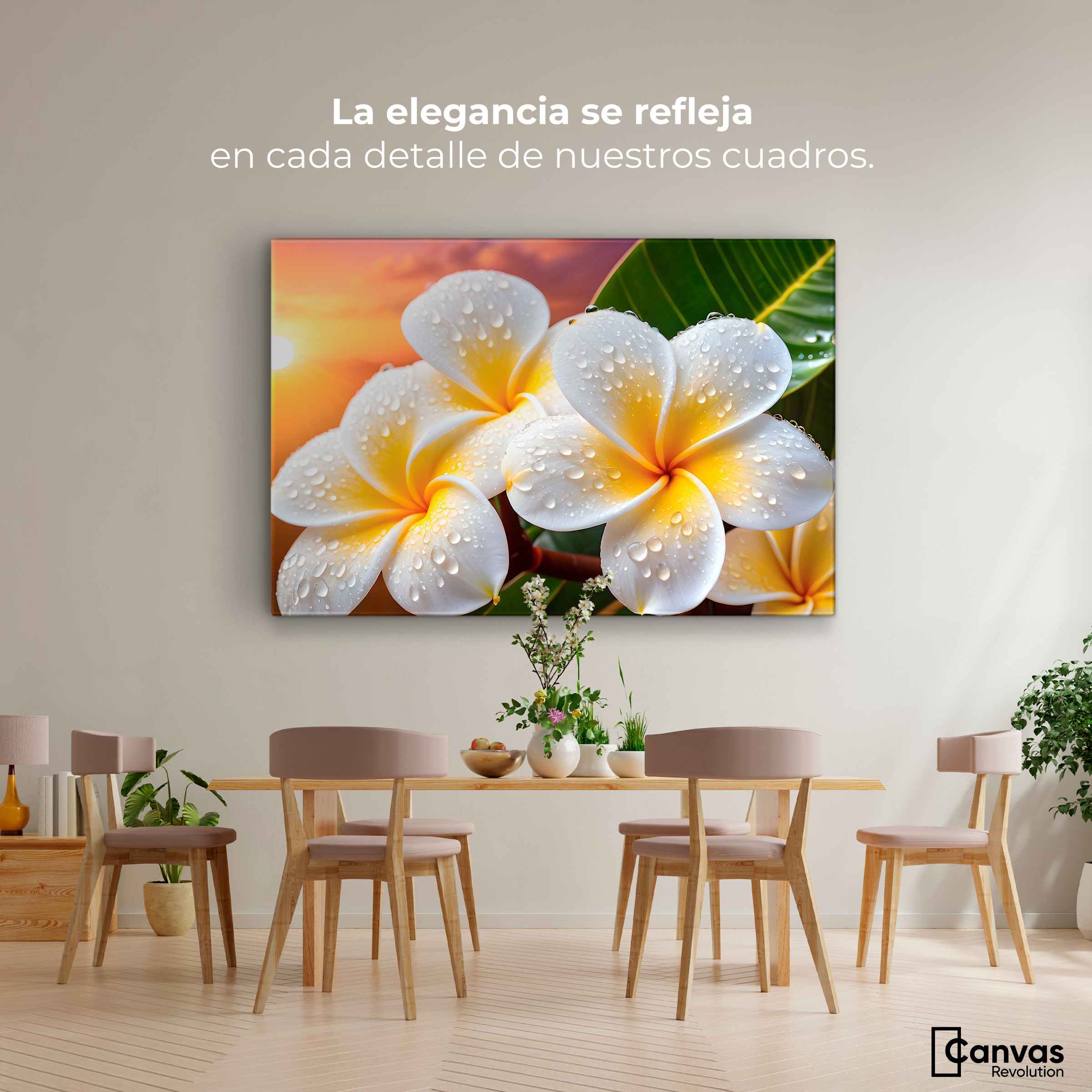 Foto 3 pulgar | Cuadro Decorativo Canvas Plumeria Luz Serena 90x60