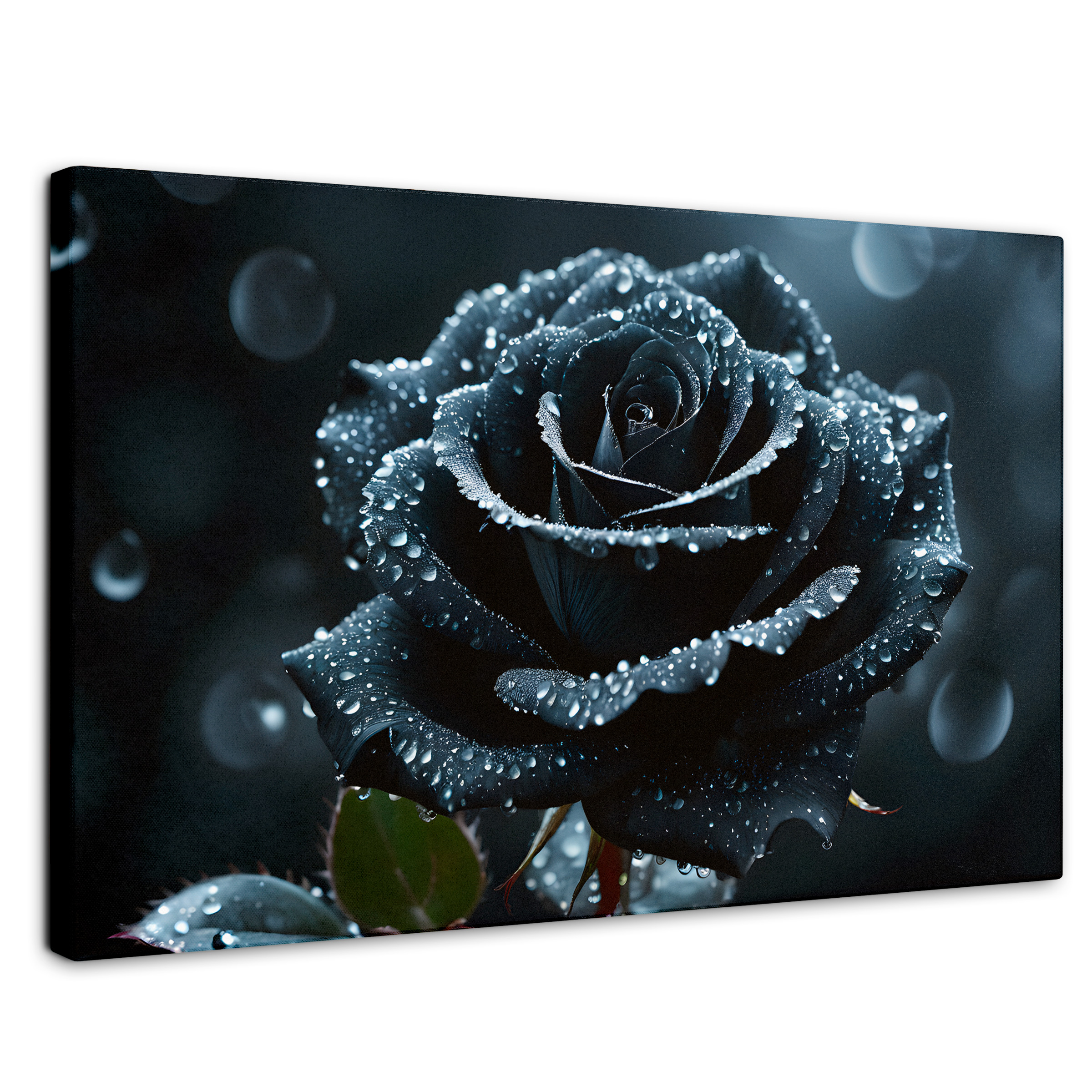 Cuadro Decorativo Canvas Rosa Negra Poderosa 90x60