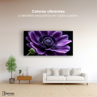 Foto 2 | Cuadro Decorativo Canvas Anémona Violeta 120x60