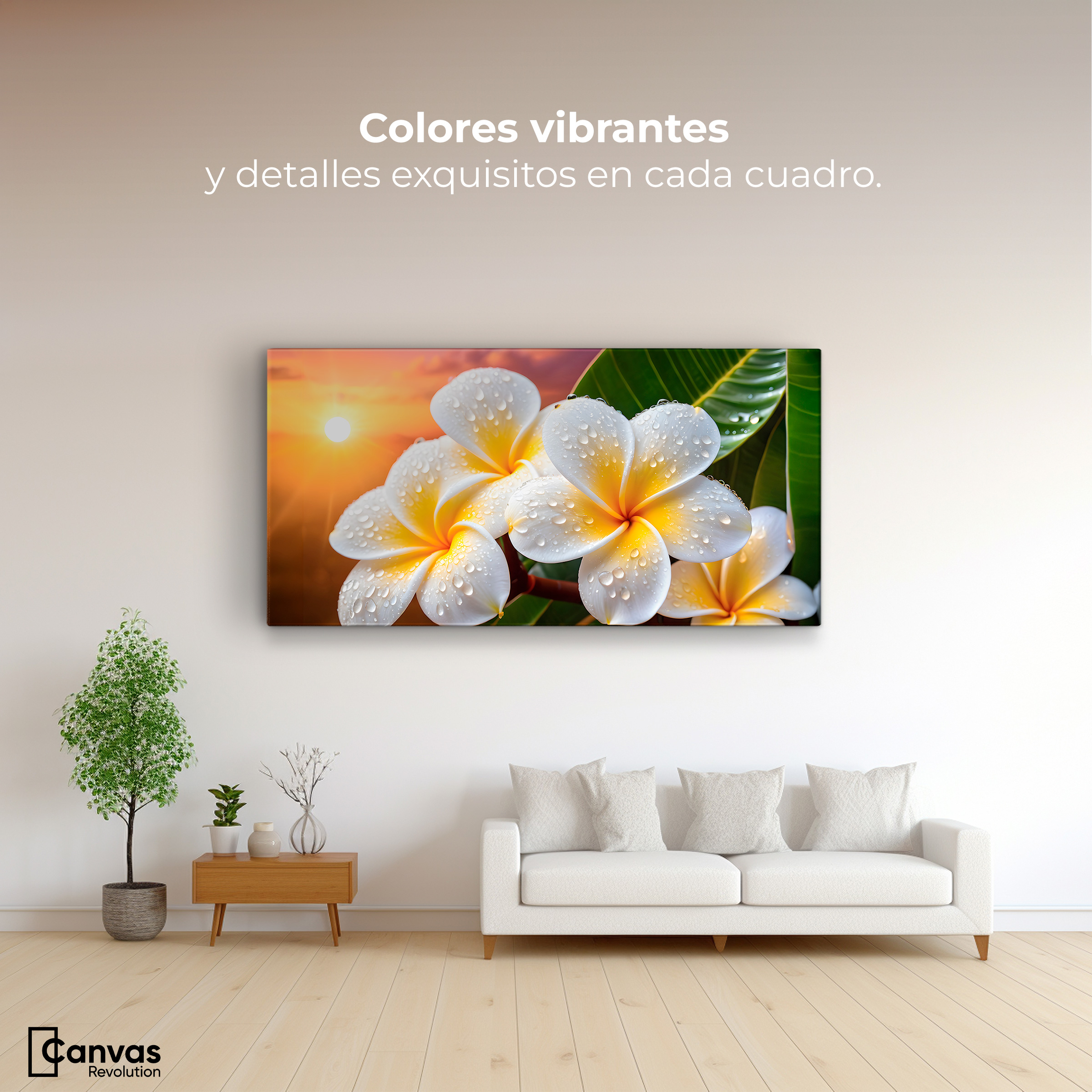 Foto 3 pulgar | Cuadro Decorativo Canvas Plumeria Luz Serena 120x60