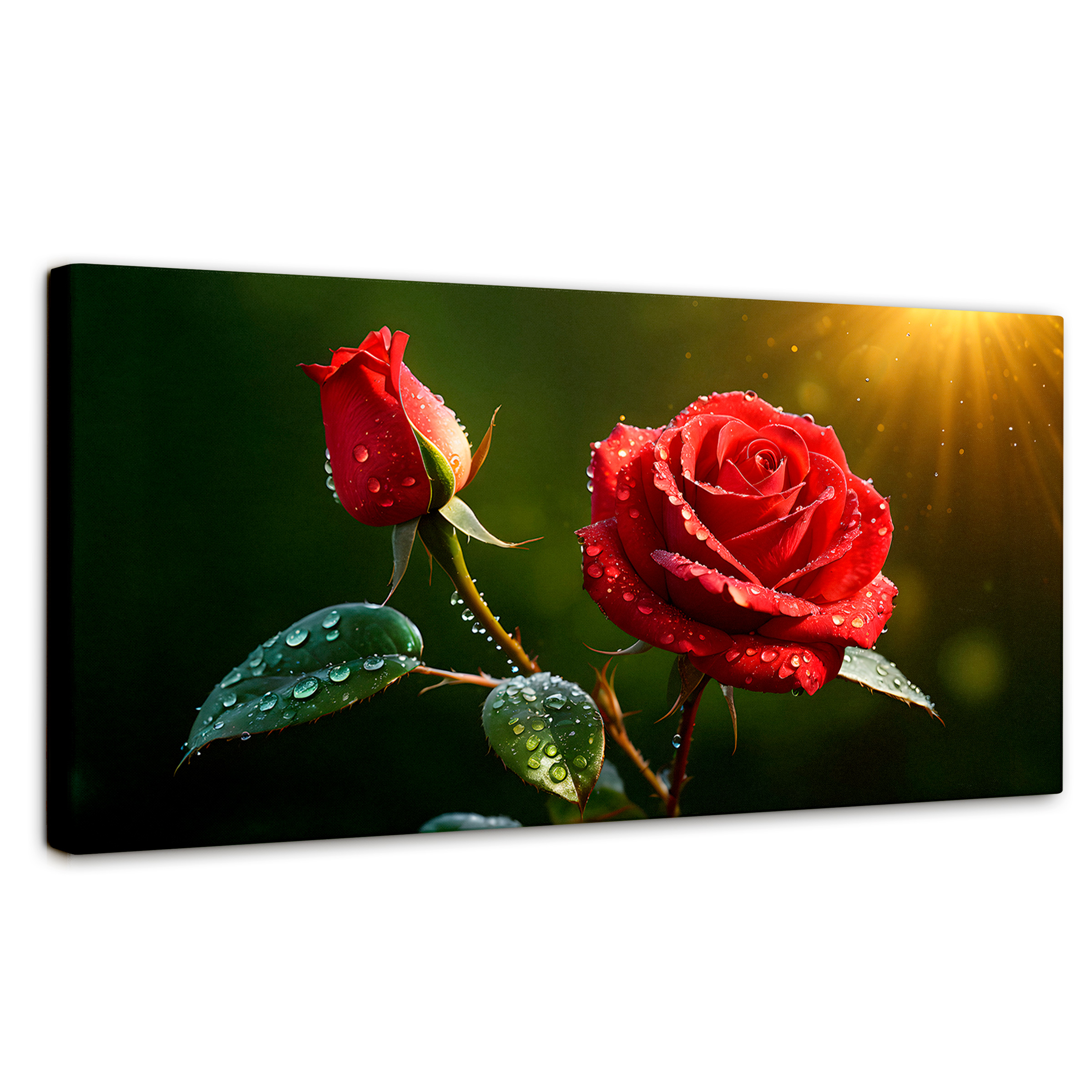 Cuadro Decorativo Canvas Rosa En Contraste 120x60