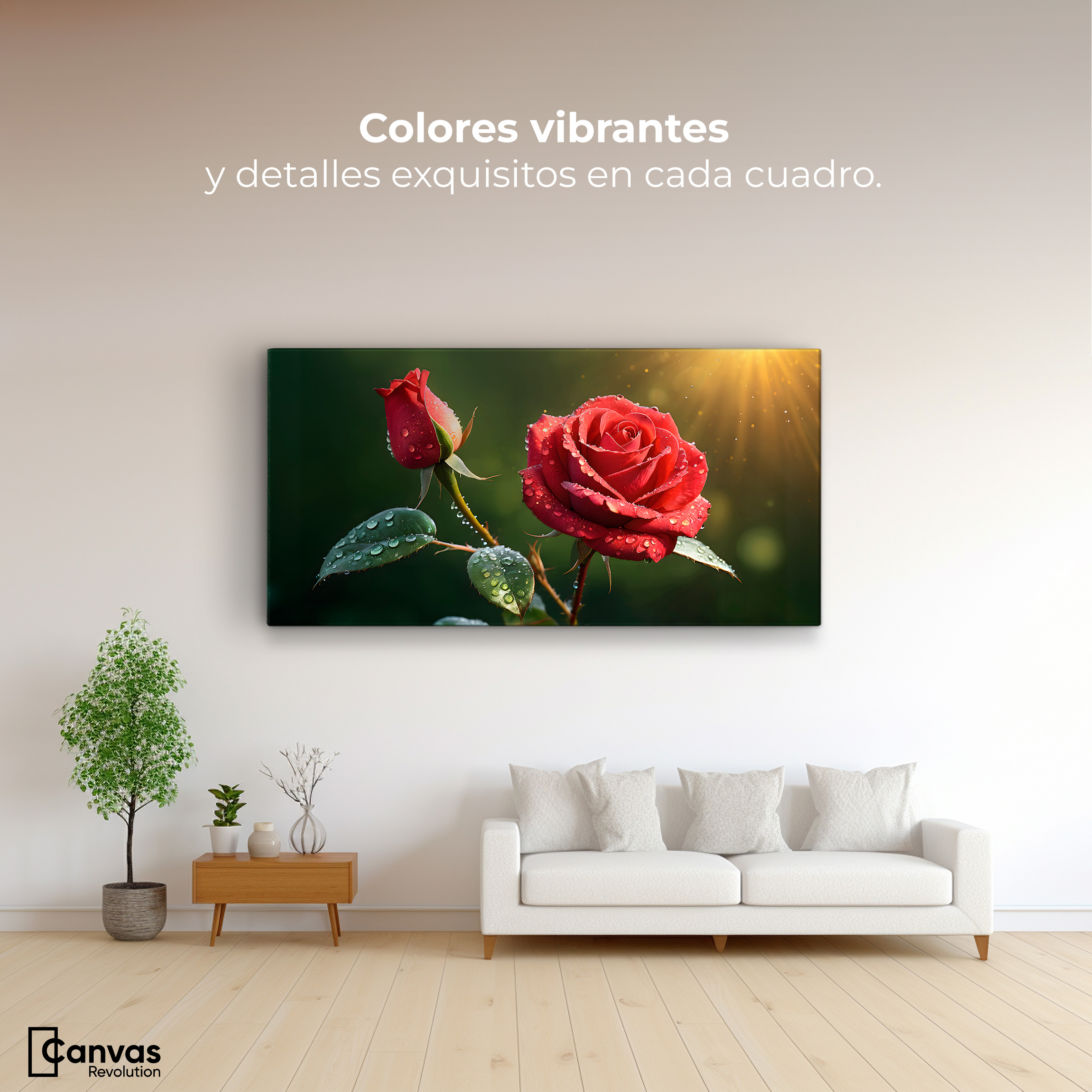 Foto 2 | Cuadro Decorativo Canvas Rosa En Contraste 120x60