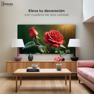 Foto 3 | Cuadro Decorativo Canvas Rosa En Contraste 120x60
