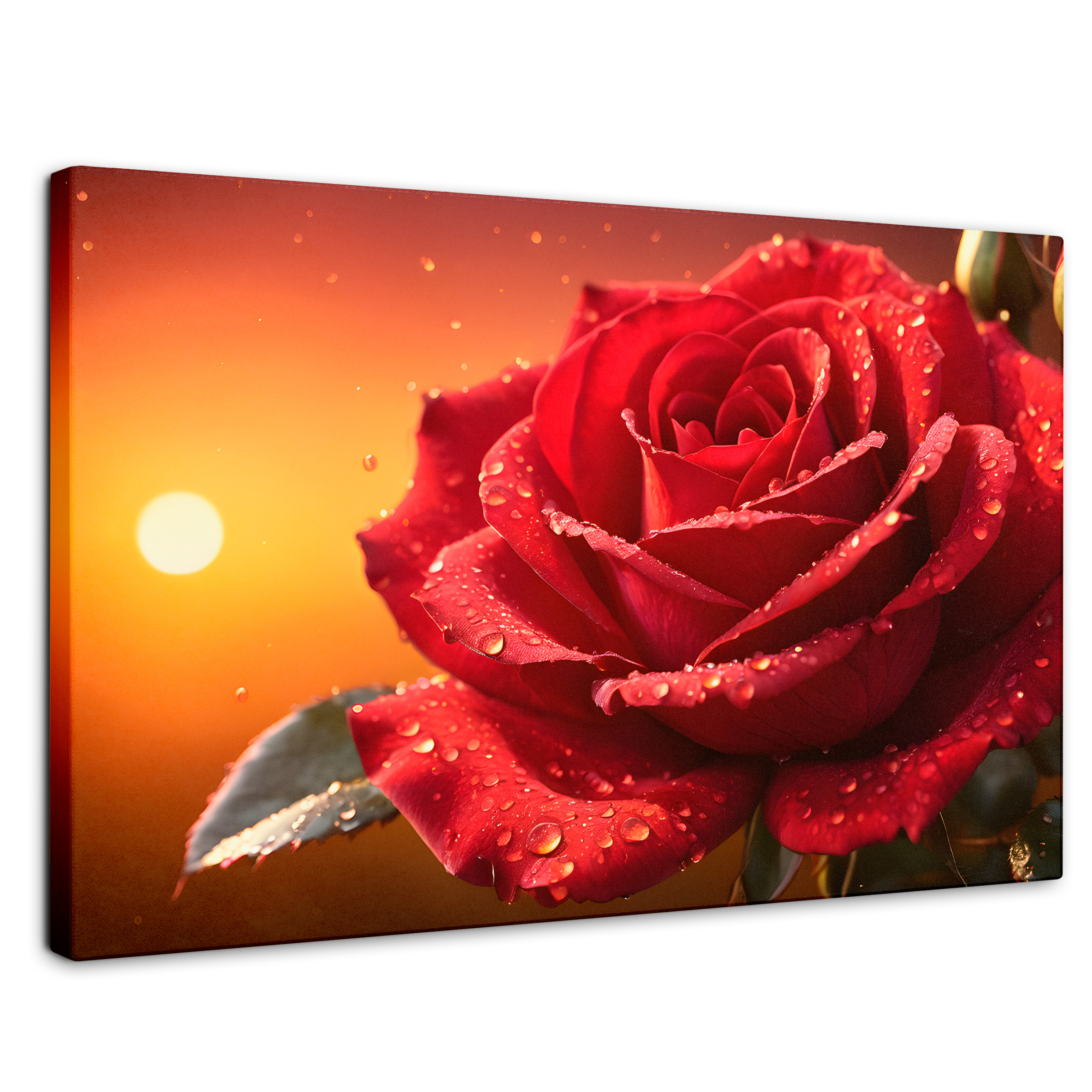 Cuadro Decorativo Canvas Rosa Escarlata Viva 90x60