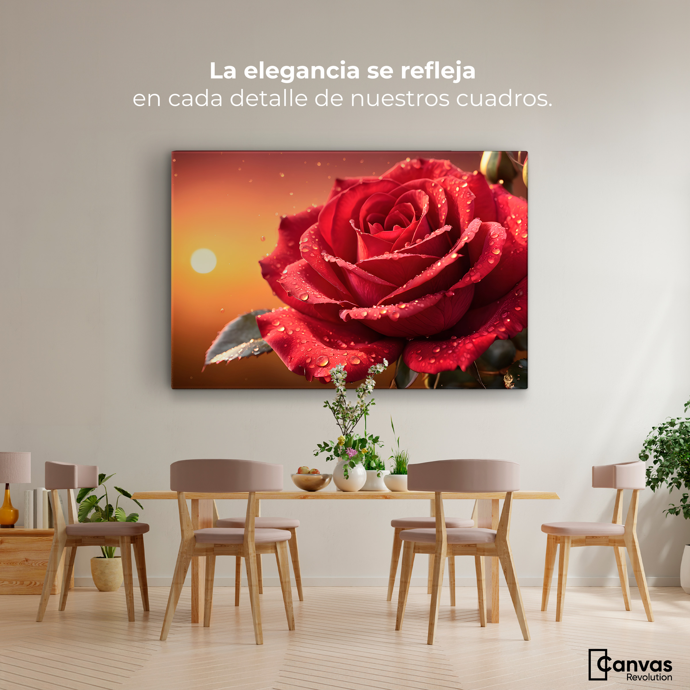 Foto 2 | Cuadro Decorativo Canvas Rosa Escarlata Viva 90x60