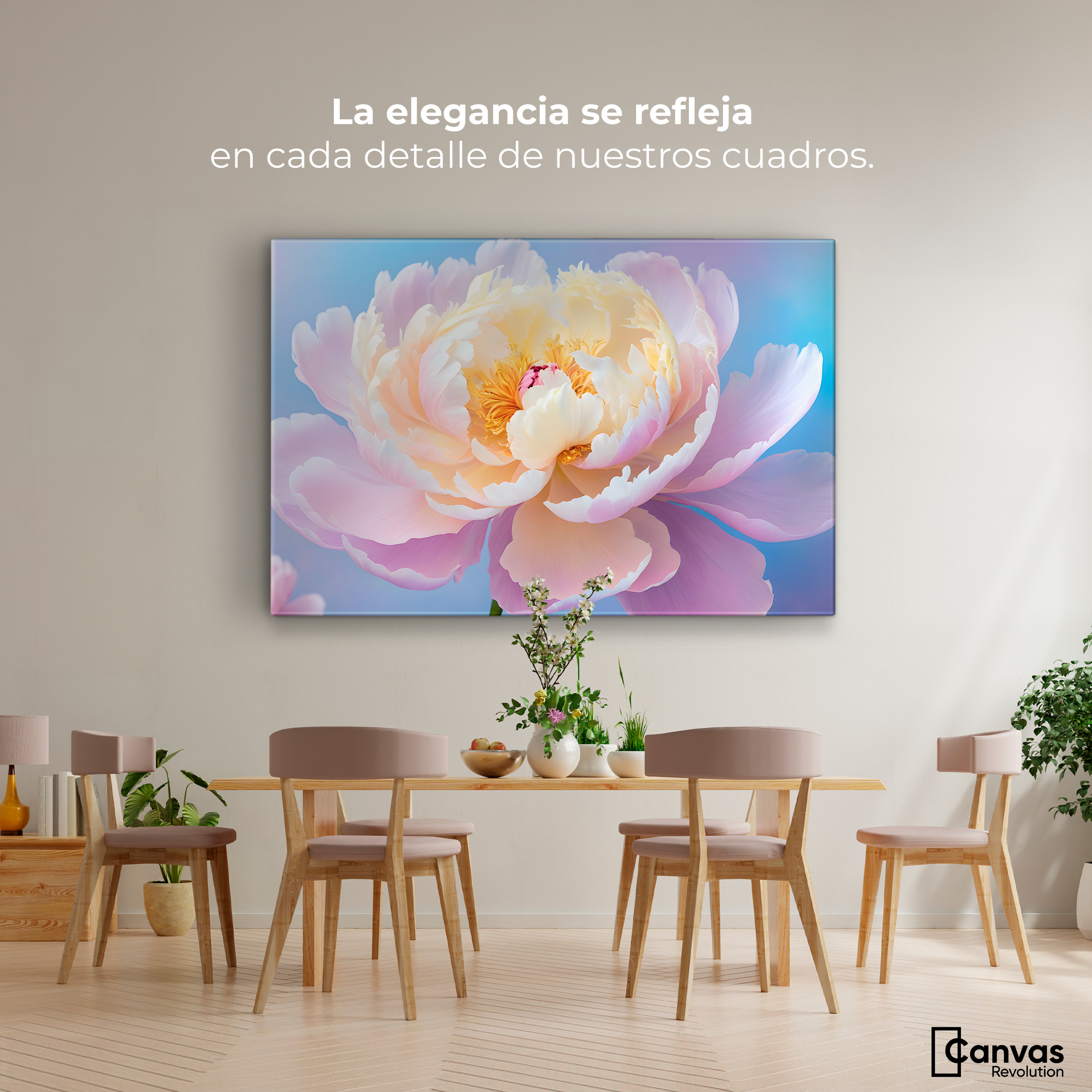 Foto 2 | Cuadro Decorativo Canvas Peonía Luz Eterna 90x60