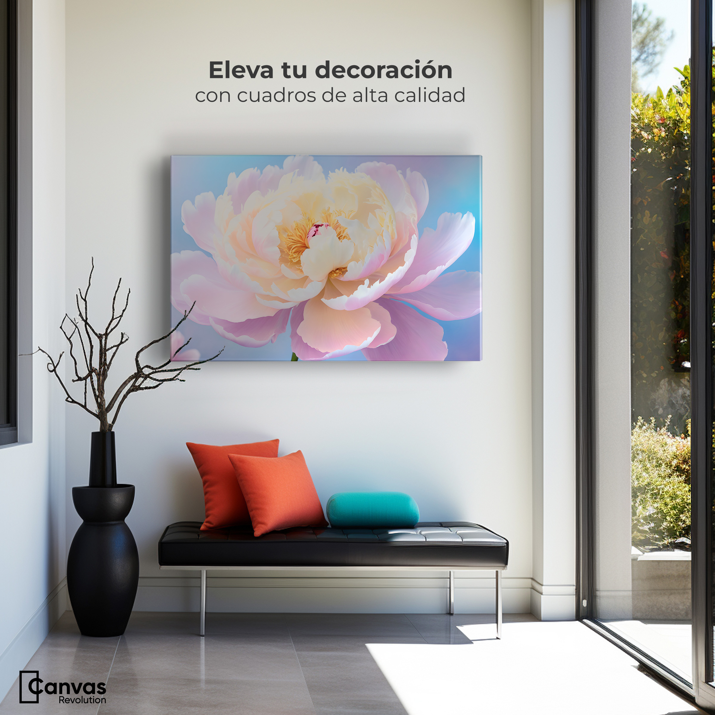 Foto 4 pulgar | Cuadro Decorativo Canvas Peonía Luz Eterna 90x60