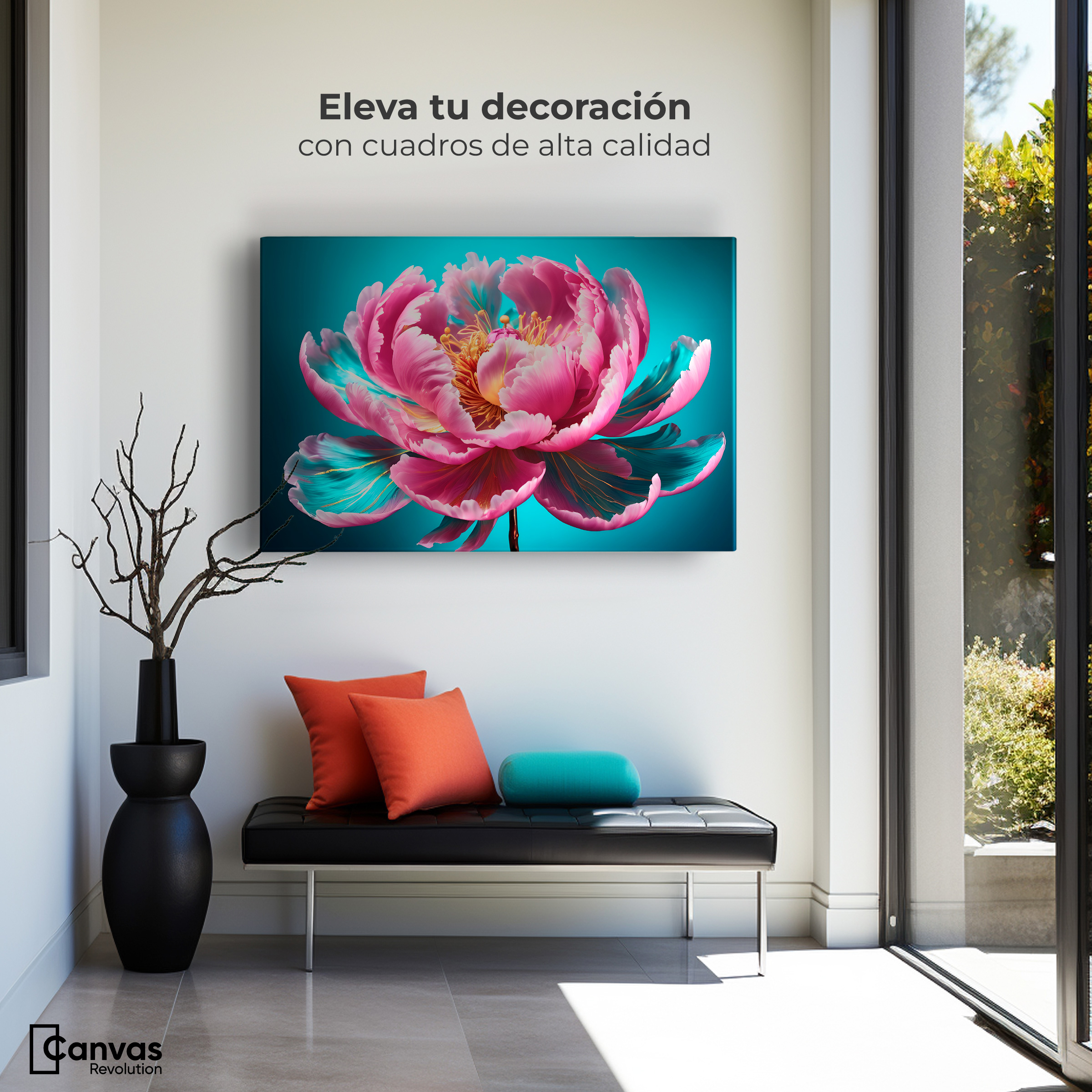 Foto 4 pulgar | Cuadro Decorativo Canvas Peonía Radiante 90x60