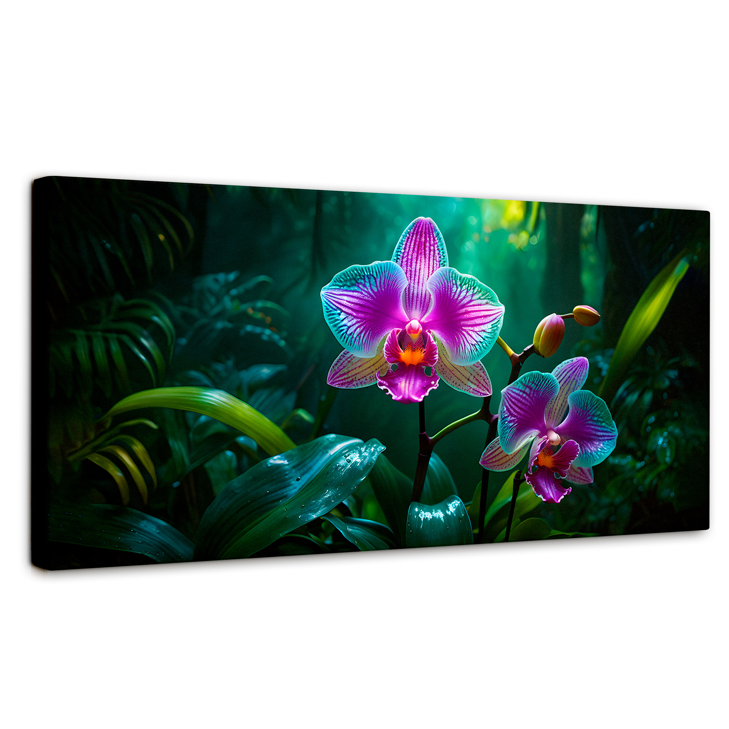 Cuadro Decorativo Canvas Orquídeas Vibrantes 120x60