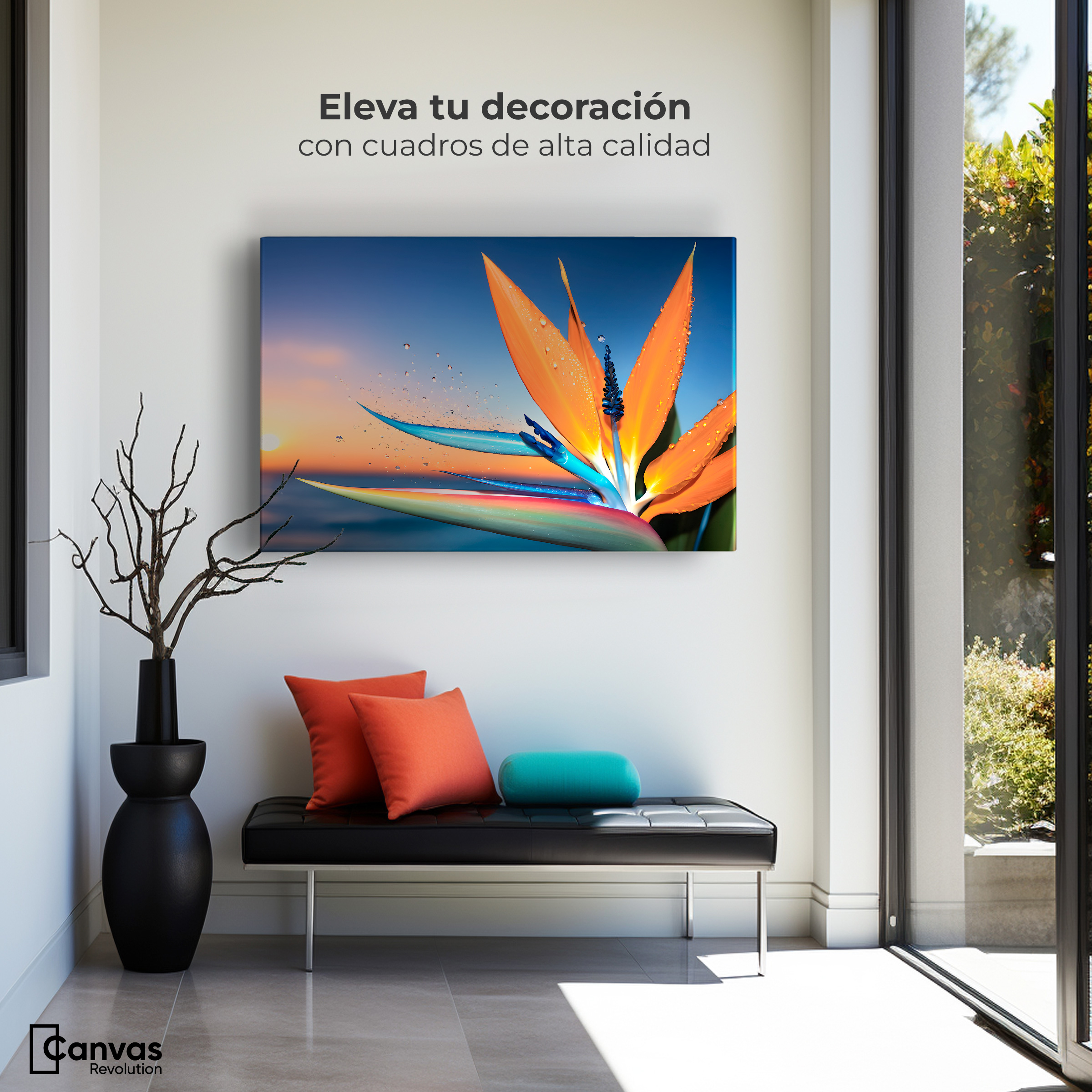 Foto 4 pulgar | Cuadro Decorativo Canvas Ave De Paraíso Vivo 90x60