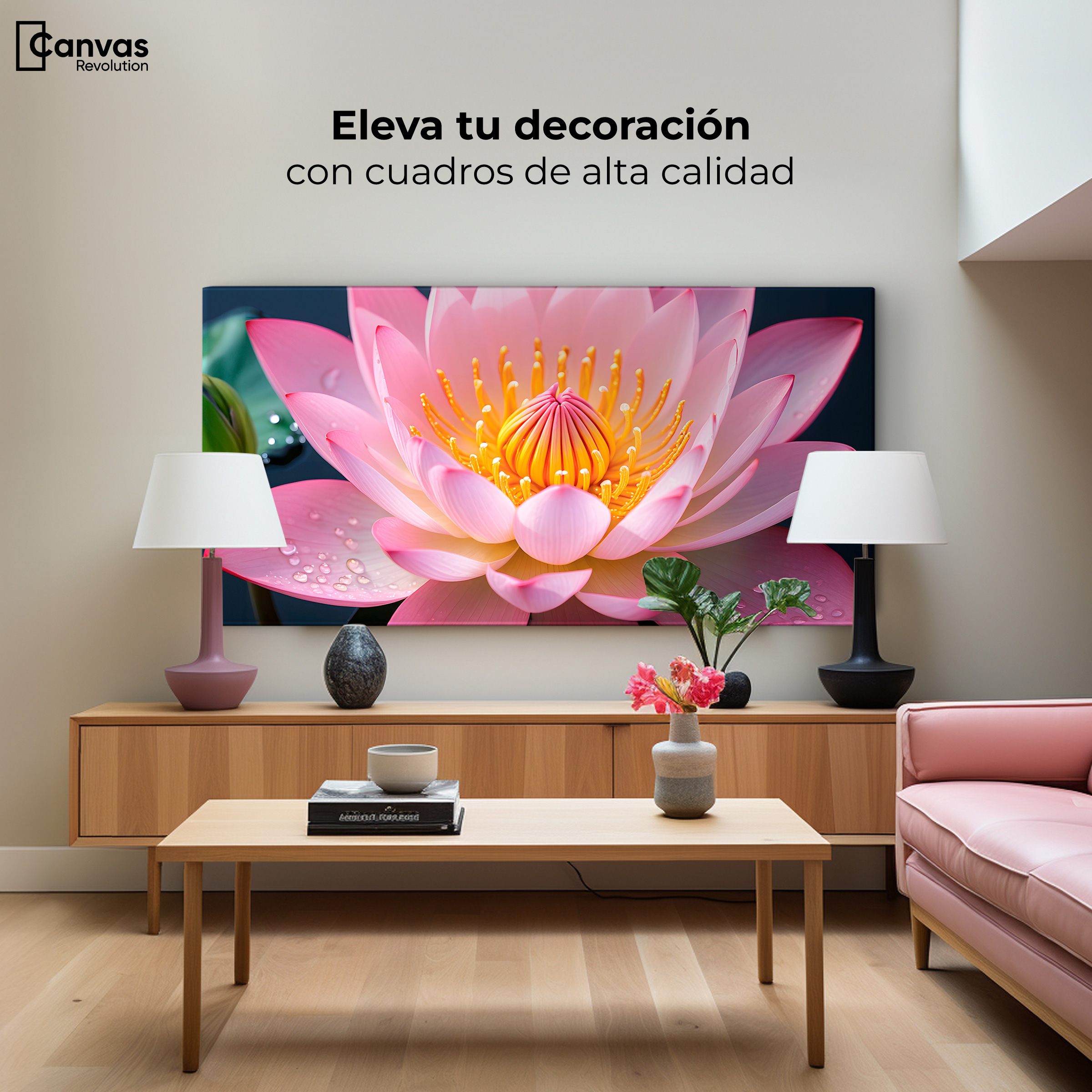 Foto 4 pulgar | Cuadro Decorativo Canvas Loto Dual Radiante 120x60