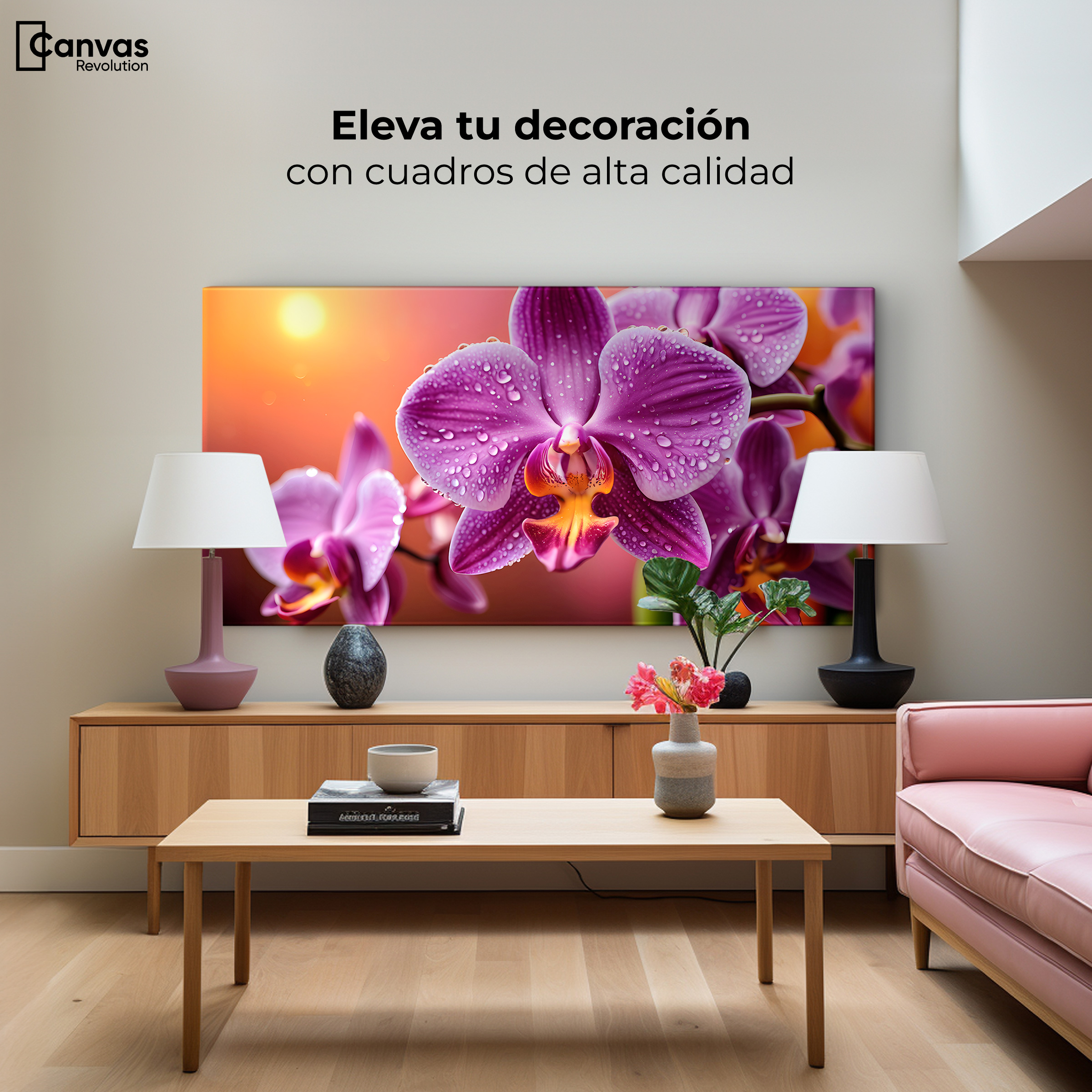 Foto 4 pulgar | Cuadro Decorativo Canvas Orquídea Morada Sol 120x60