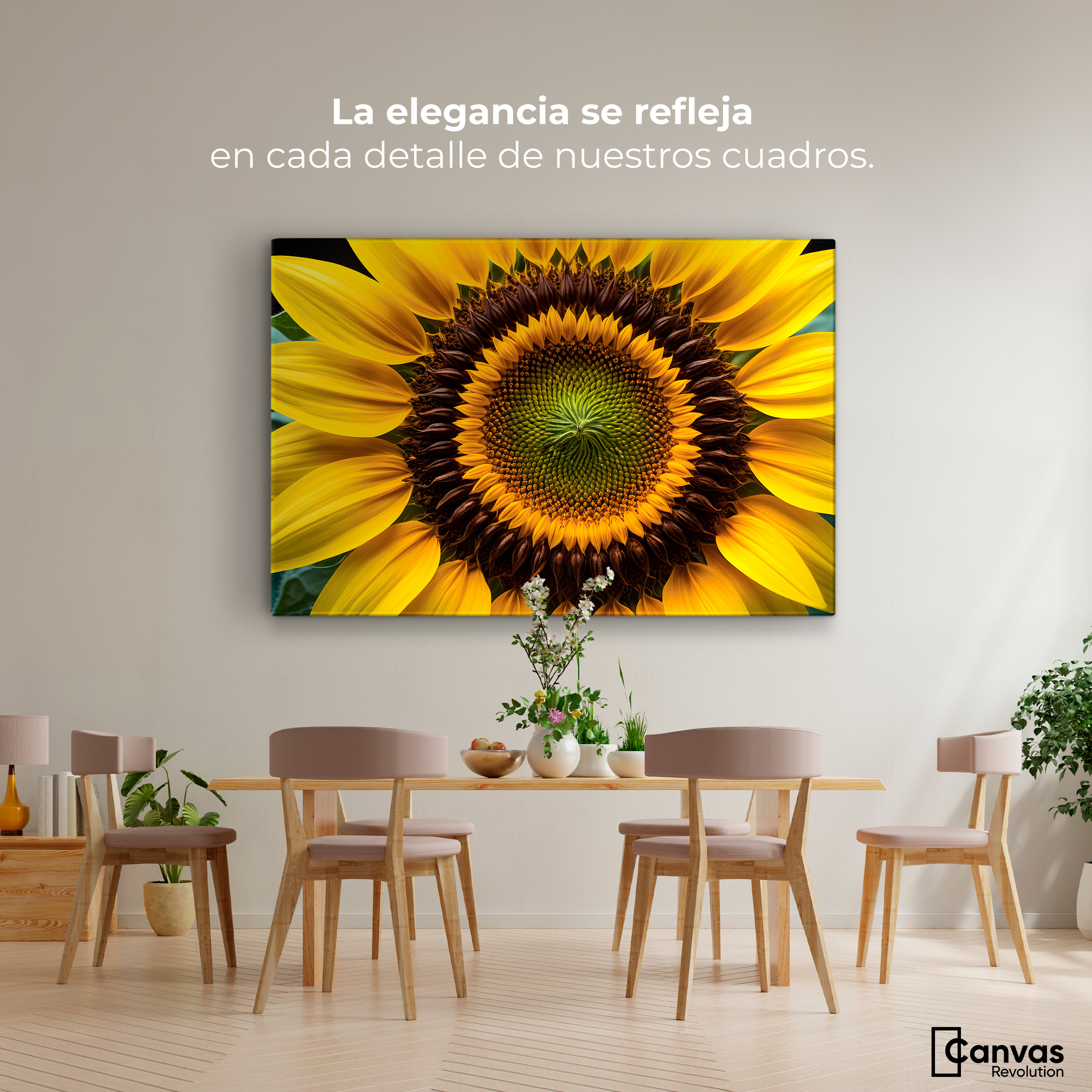 Foto 3 pulgar | Cuadro Decorativo Canvas Girasol Cercano 90x60