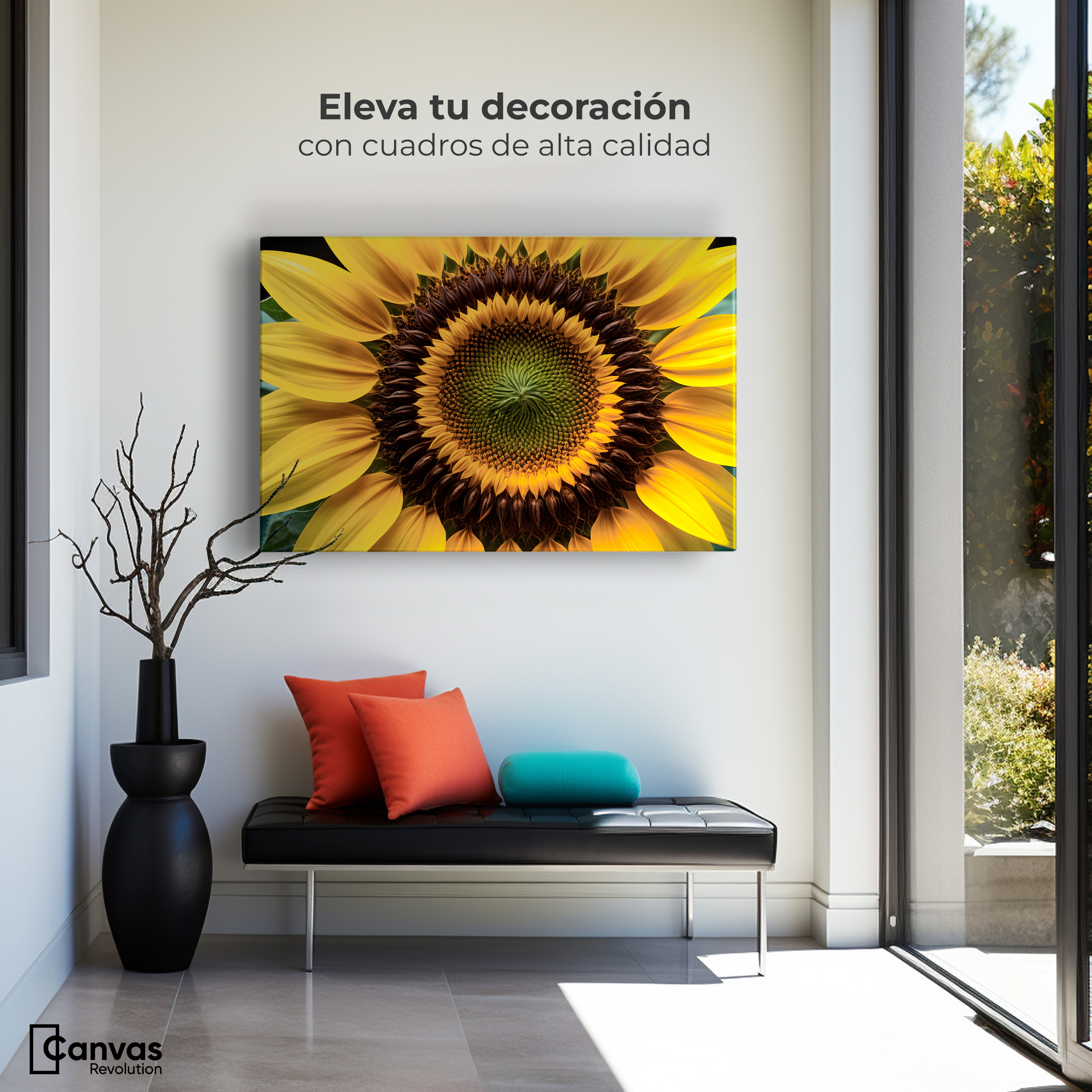 Foto 4 pulgar | Cuadro Decorativo Canvas Girasol Cercano 90x60