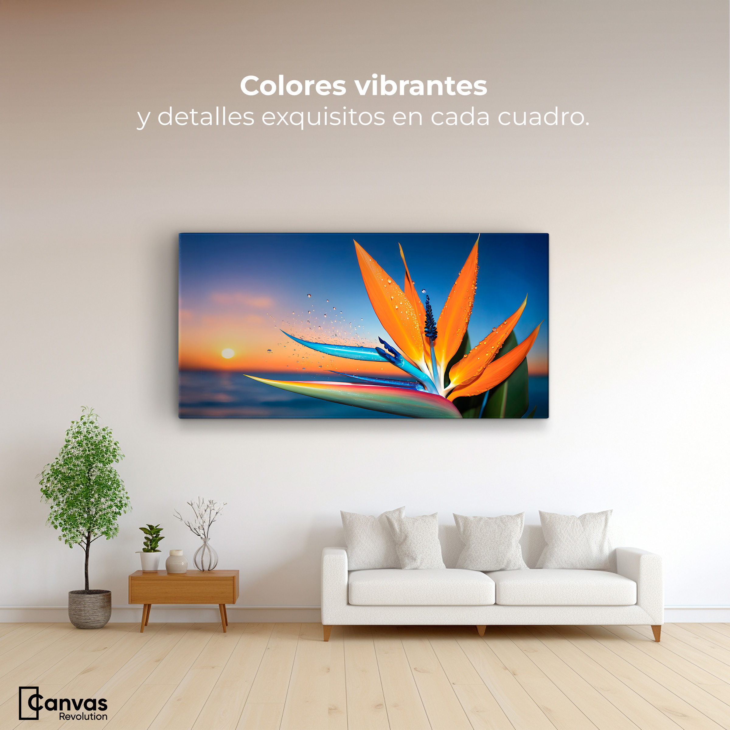 Foto 3 pulgar | Cuadro Decorativo Canvas Ave De Paraíso Vivo 120x60