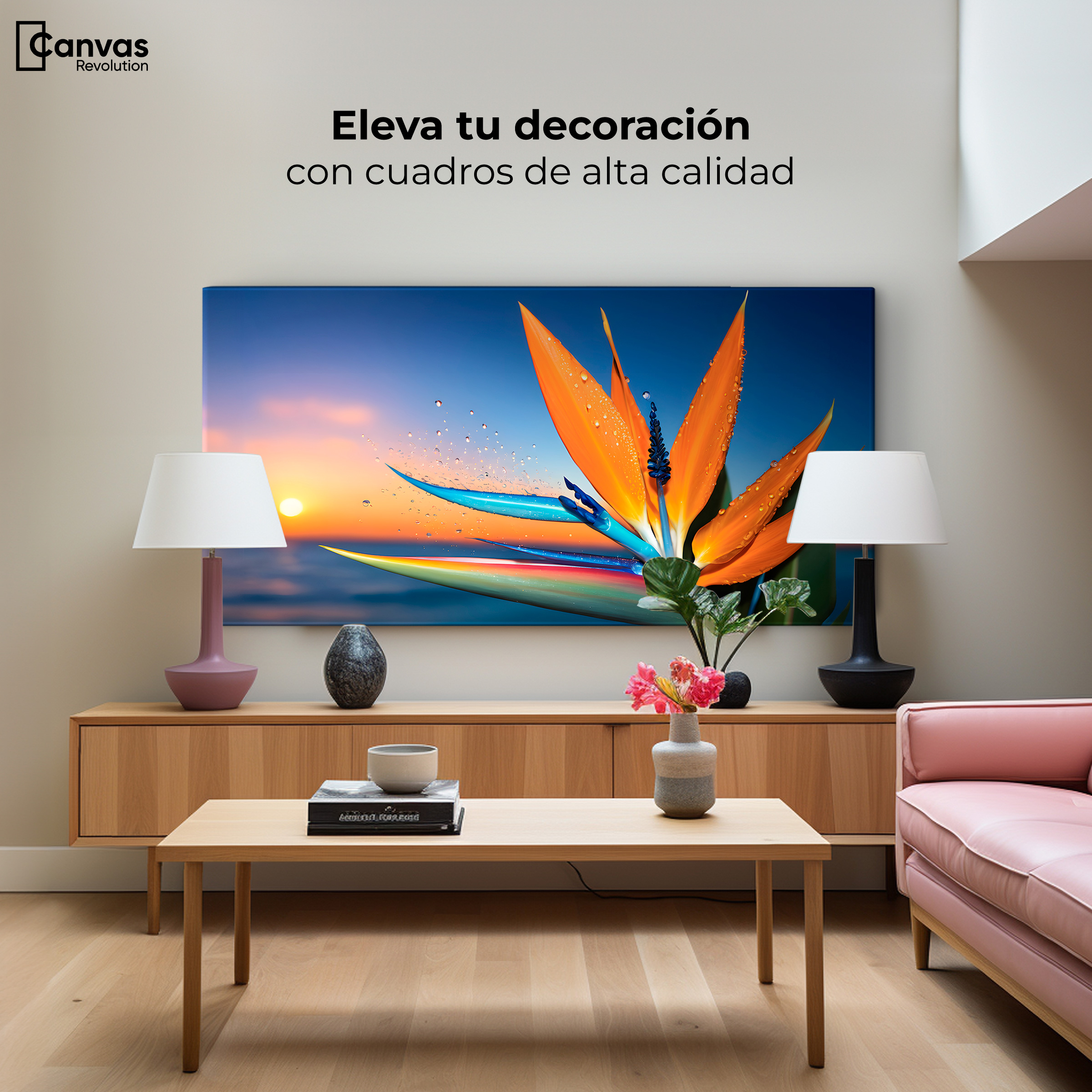 Foto 4 pulgar | Cuadro Decorativo Canvas Ave De Paraíso Vivo 120x60