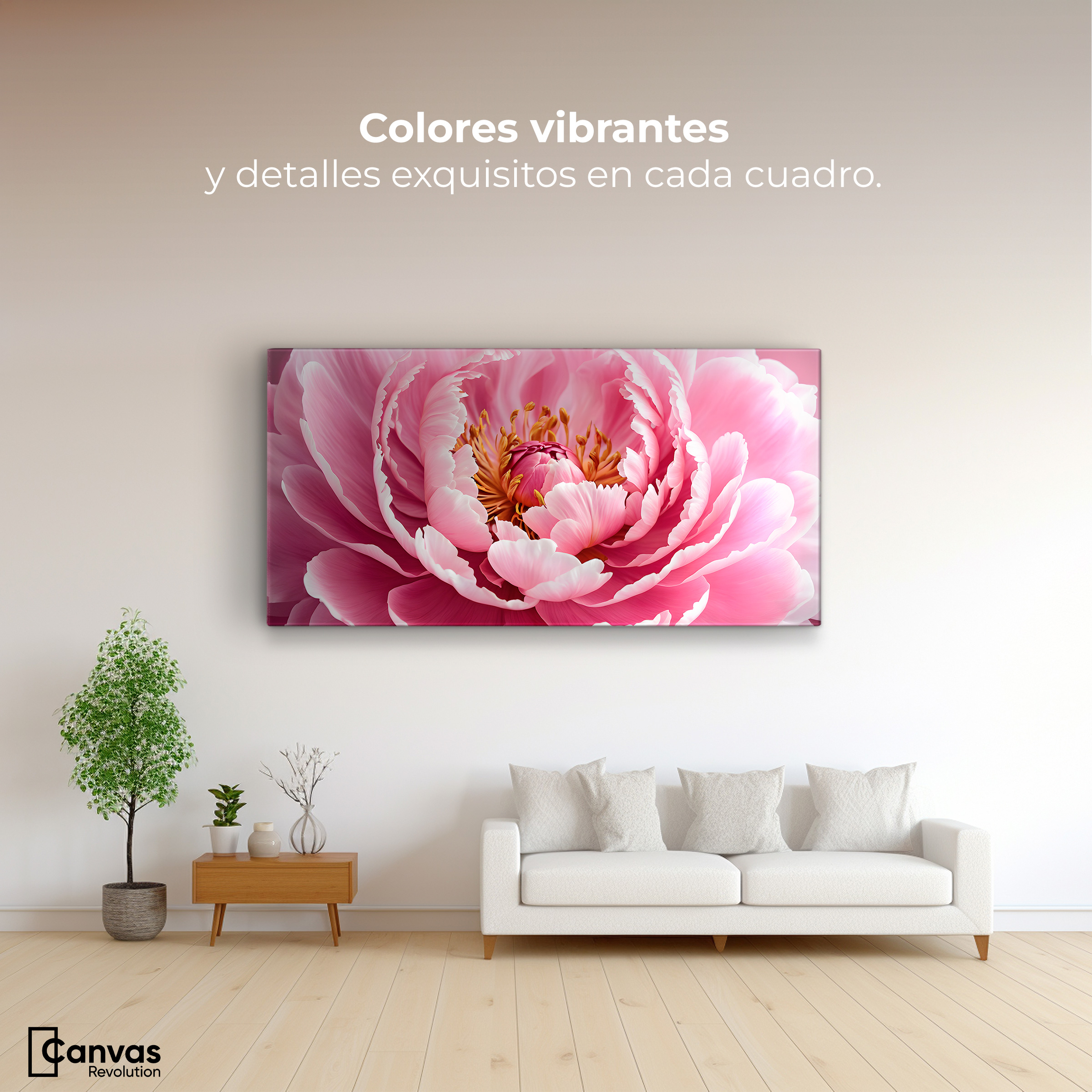 Foto 3 pulgar | Cuadro Decorativo Canvas Peonía Rosa Abierta 120x60