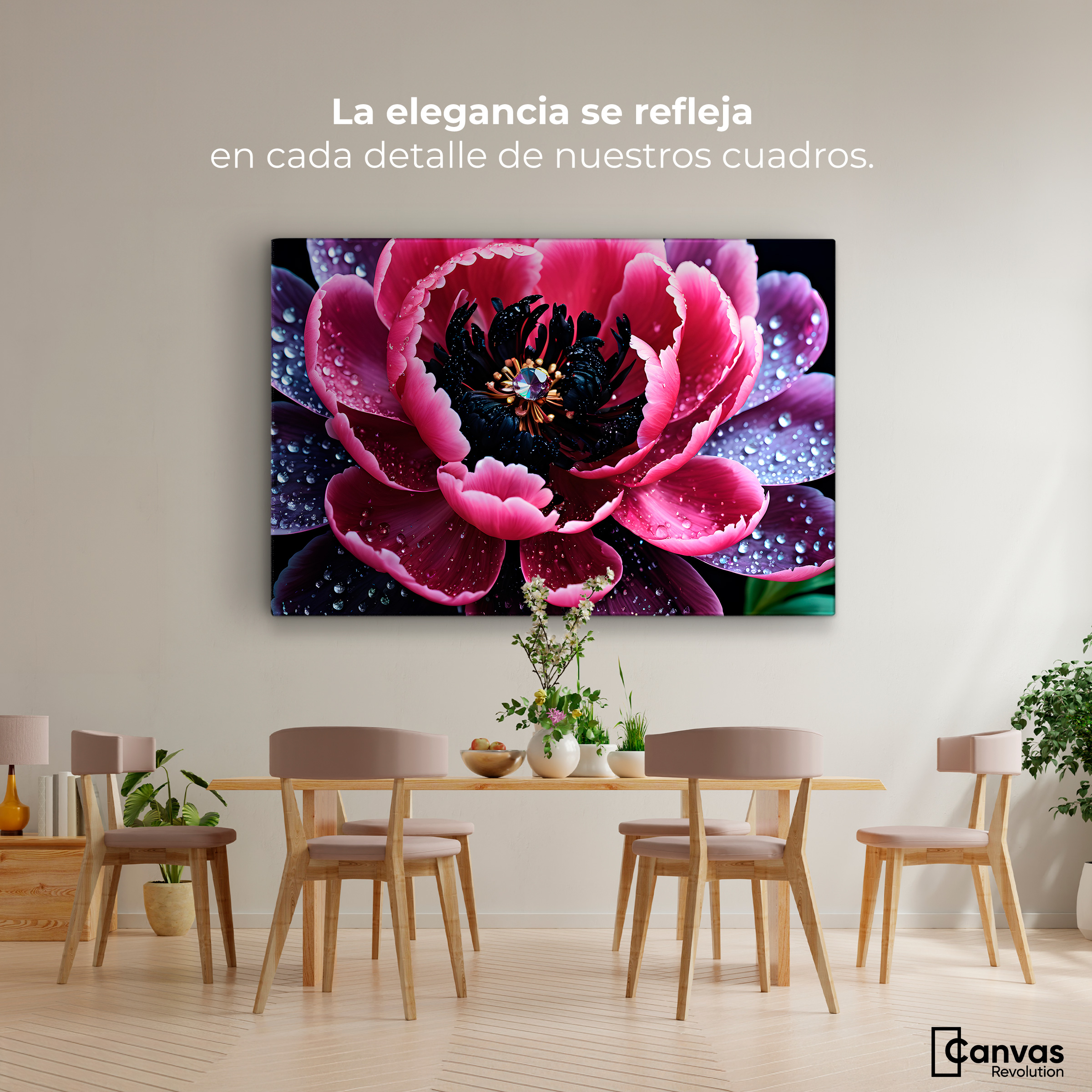 Foto 3 pulgar | Cuadro Decorativo Canvas Rosa Púrpura Eterna 90x60