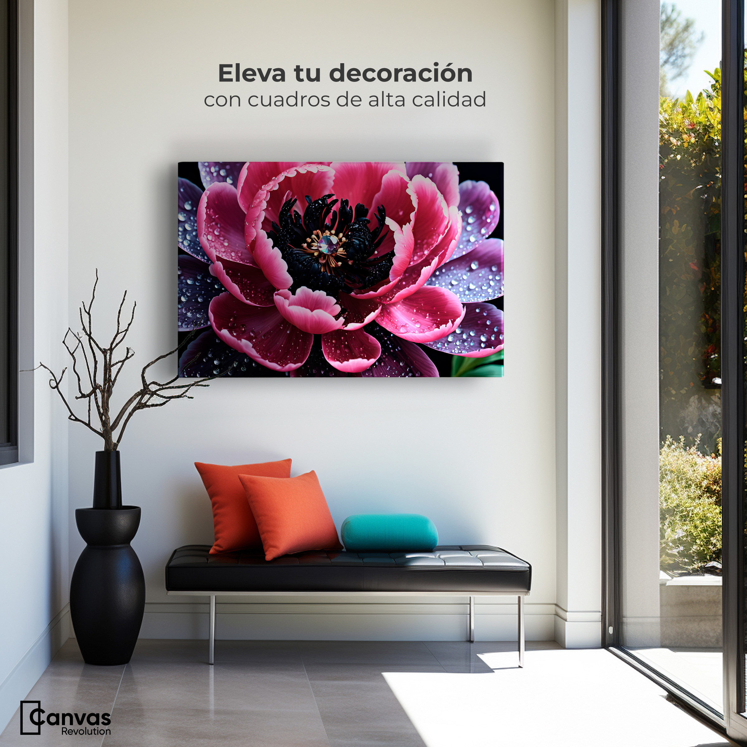 Foto 4 pulgar | Cuadro Decorativo Canvas Rosa Púrpura Eterna 90x60