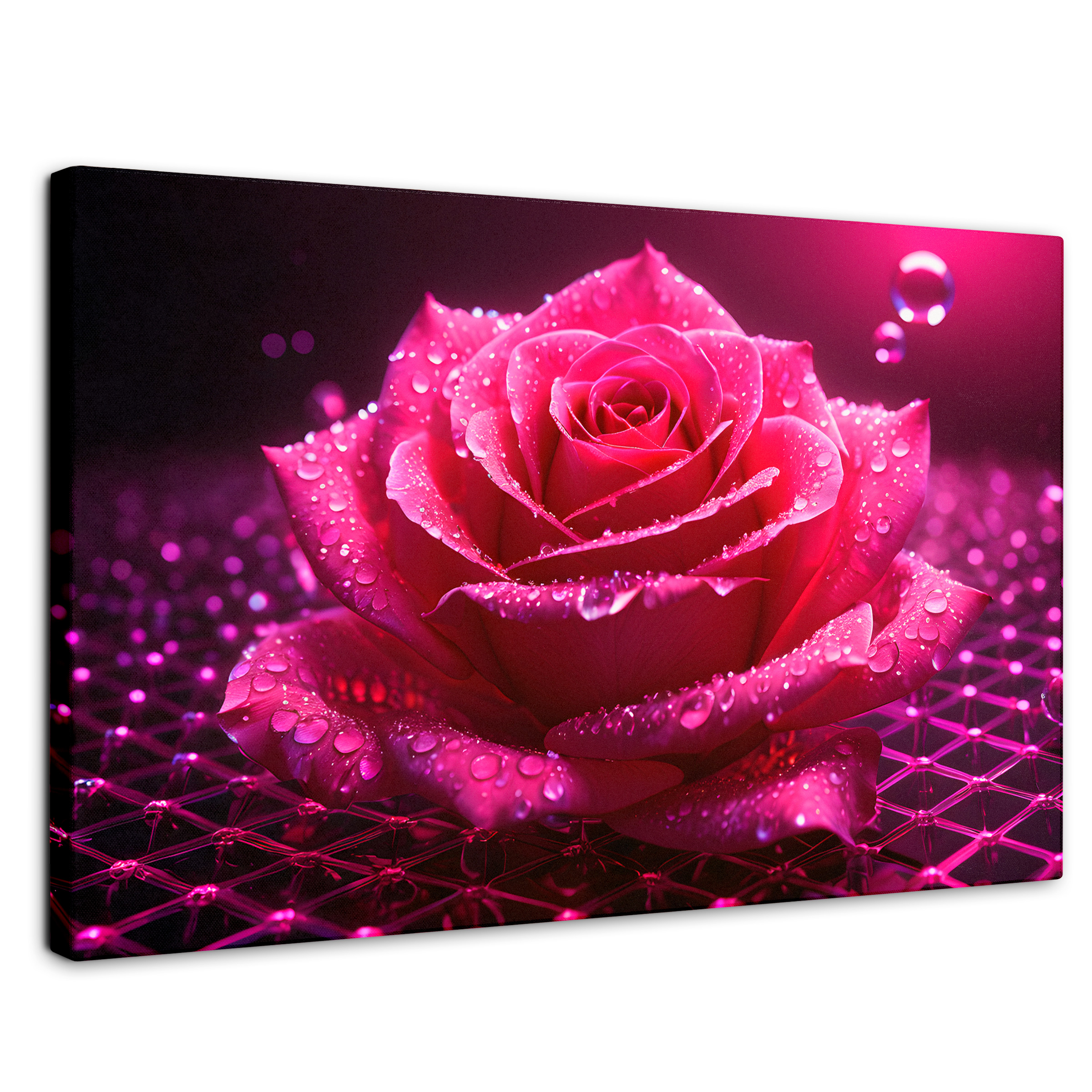 Cuadro Decorativo Canvas Rosa Red Eterna 90x60