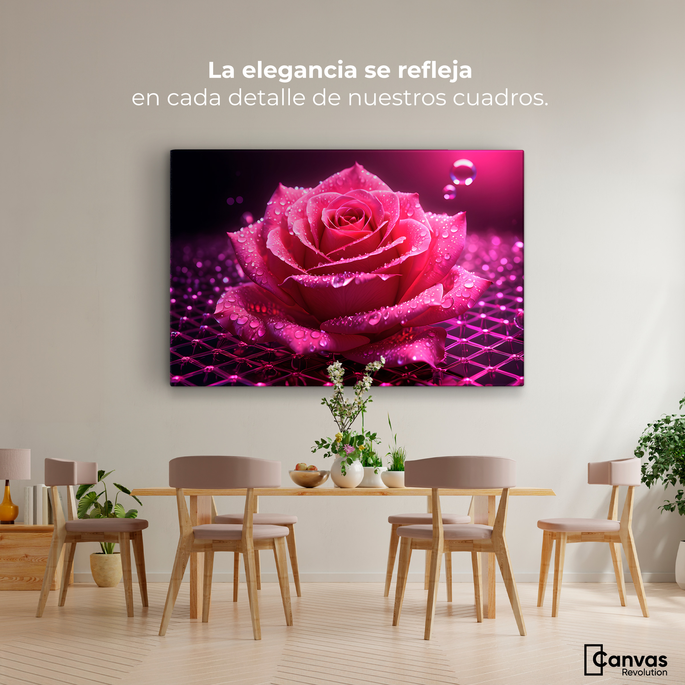 Foto 2 | Cuadro Decorativo Canvas Rosa Red Eterna 90x60