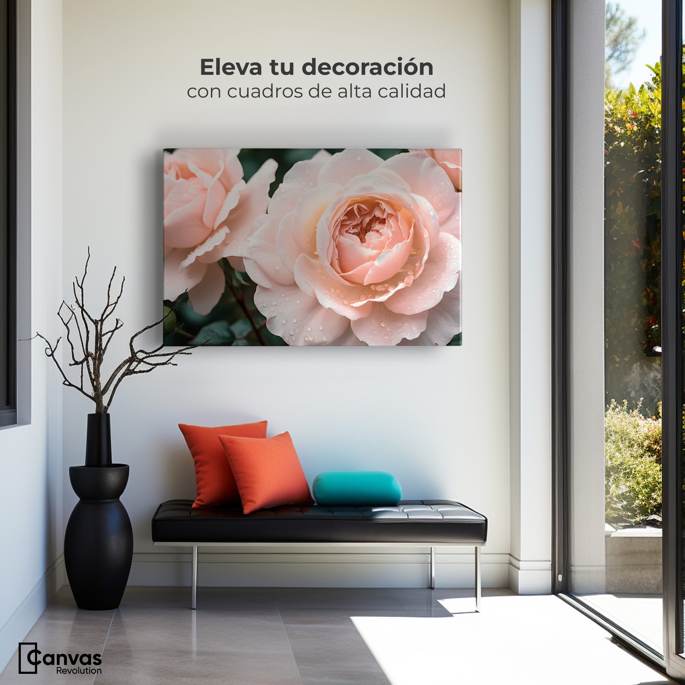 Foto 4 pulgar | Cuadro Decorativo Canvas Eterna Rosa Inglesa 90x60