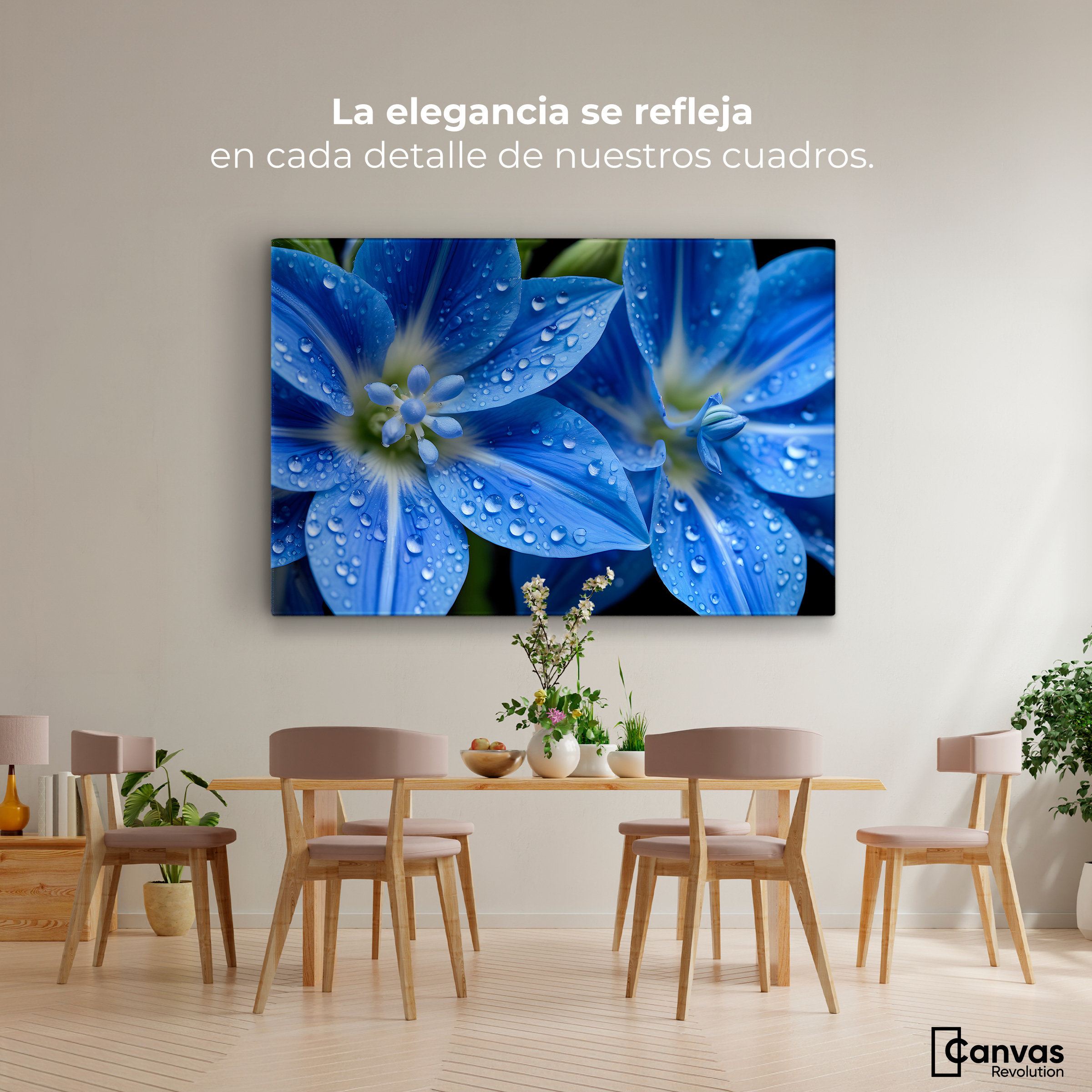 Foto 3 pulgar | Cuadro Decorativo Canvas Delphinium Azul 90x60