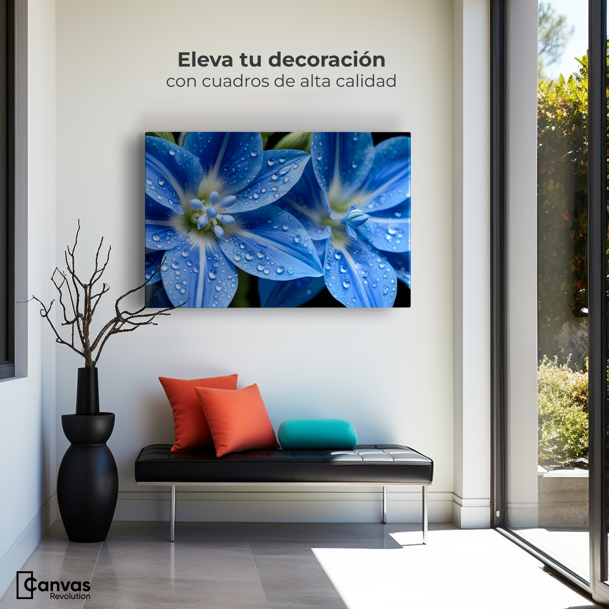 Foto 4 pulgar | Cuadro Decorativo Canvas Delphinium Azul 90x60