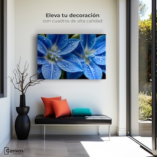 Foto 3 | Cuadro Decorativo Canvas Delphinium Azul 90x60