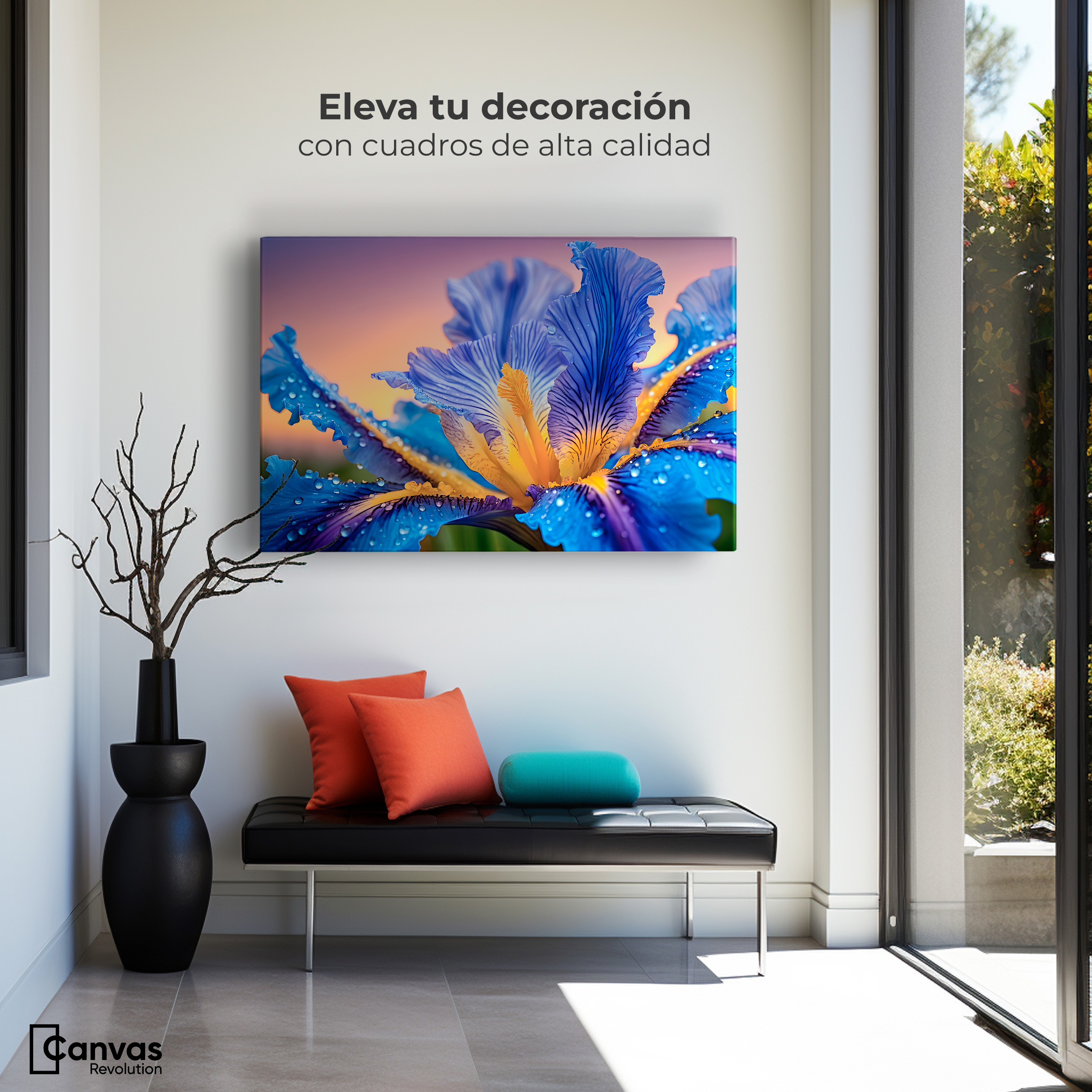 Foto 3 | Cuadro Decorativo Canvas Flor Iris Divino 90x60