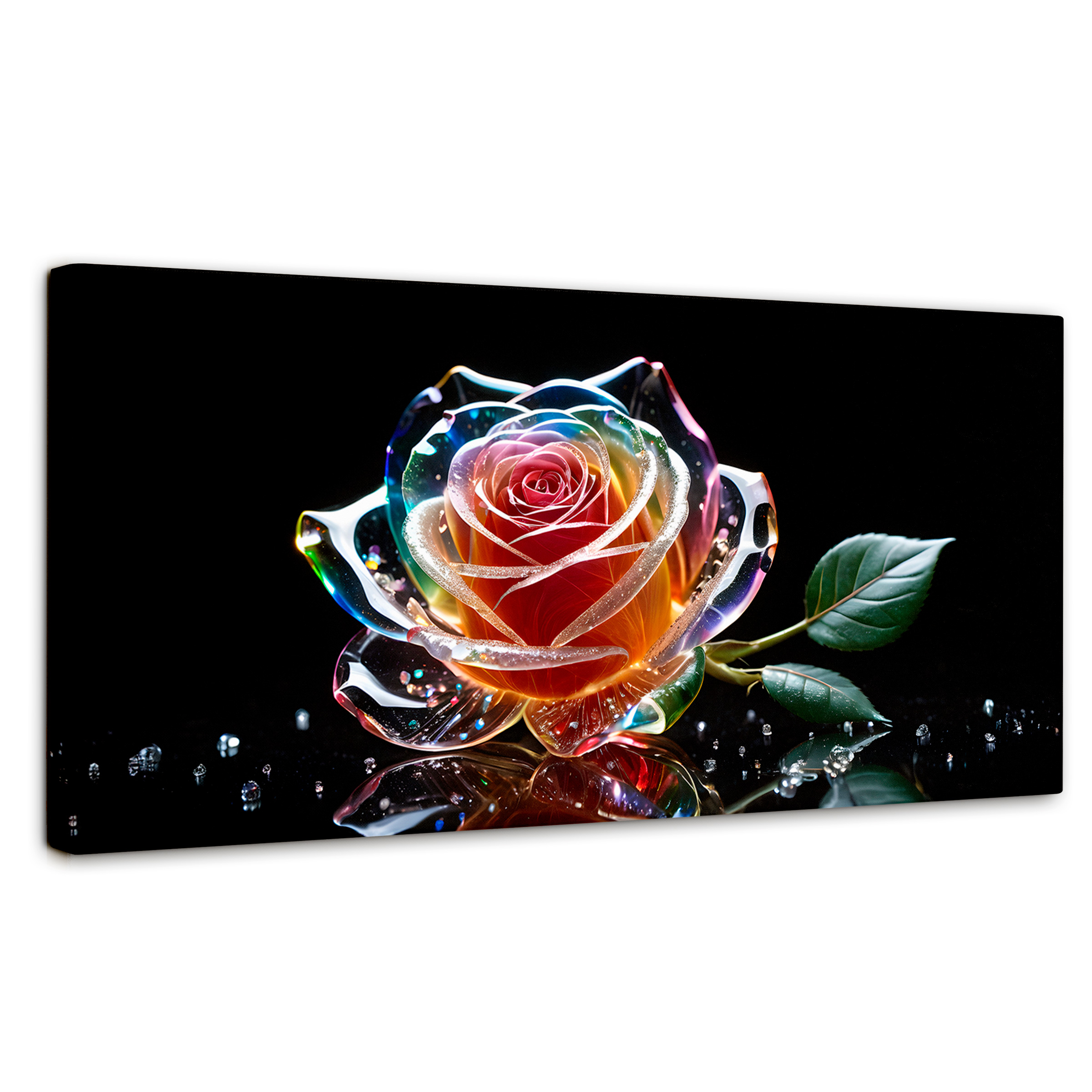 Cuadro Decorativo Canvas Rosa Cristal Puro 120x60