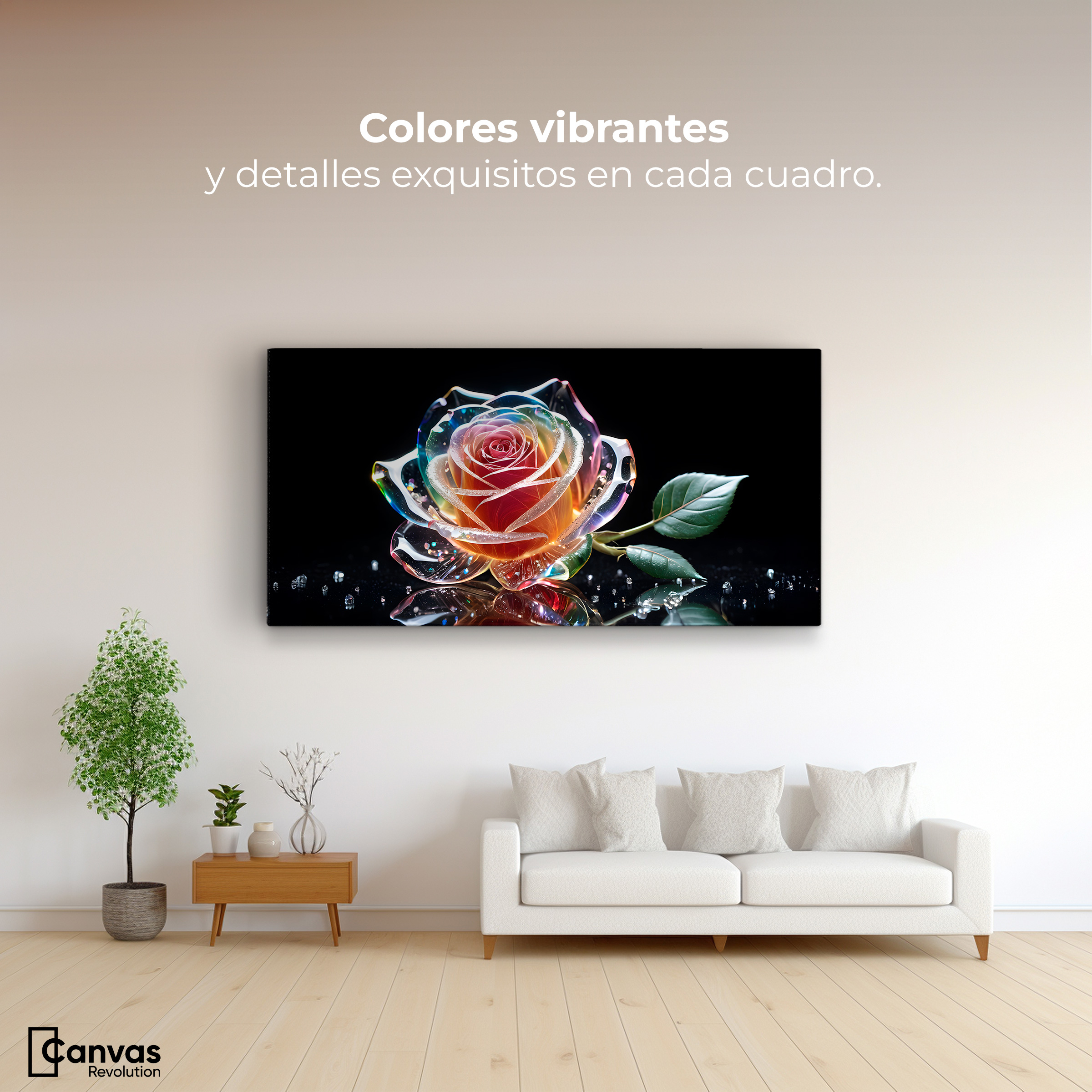 Foto 2 | Cuadro Decorativo Canvas Rosa Cristal Puro 120x60