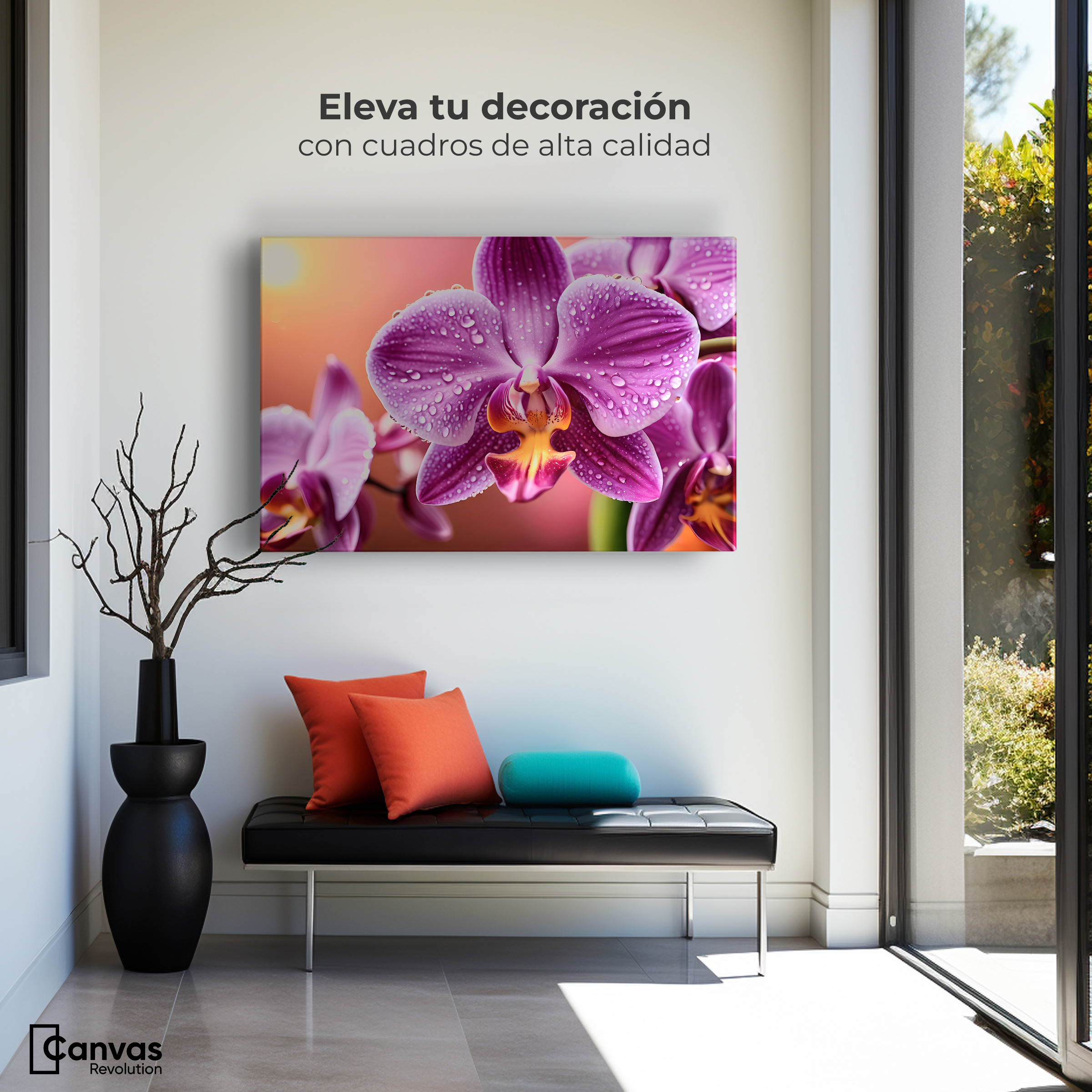 Foto 4 pulgar | Cuadro Decorativo Canvas Orquídea Morada Sol 90x60