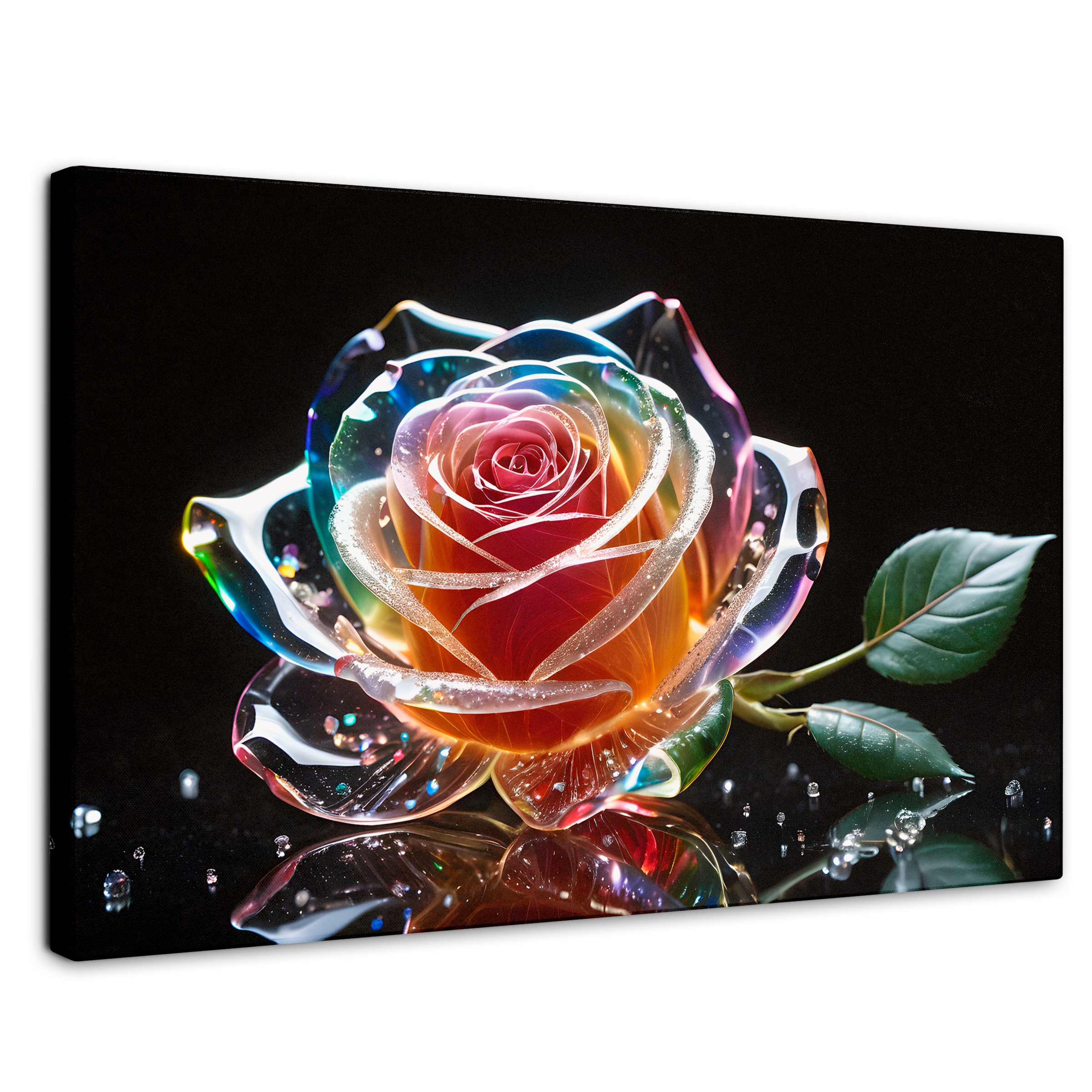 Cuadro Decorativo Canvas Rosa Cristal Puro 90x60