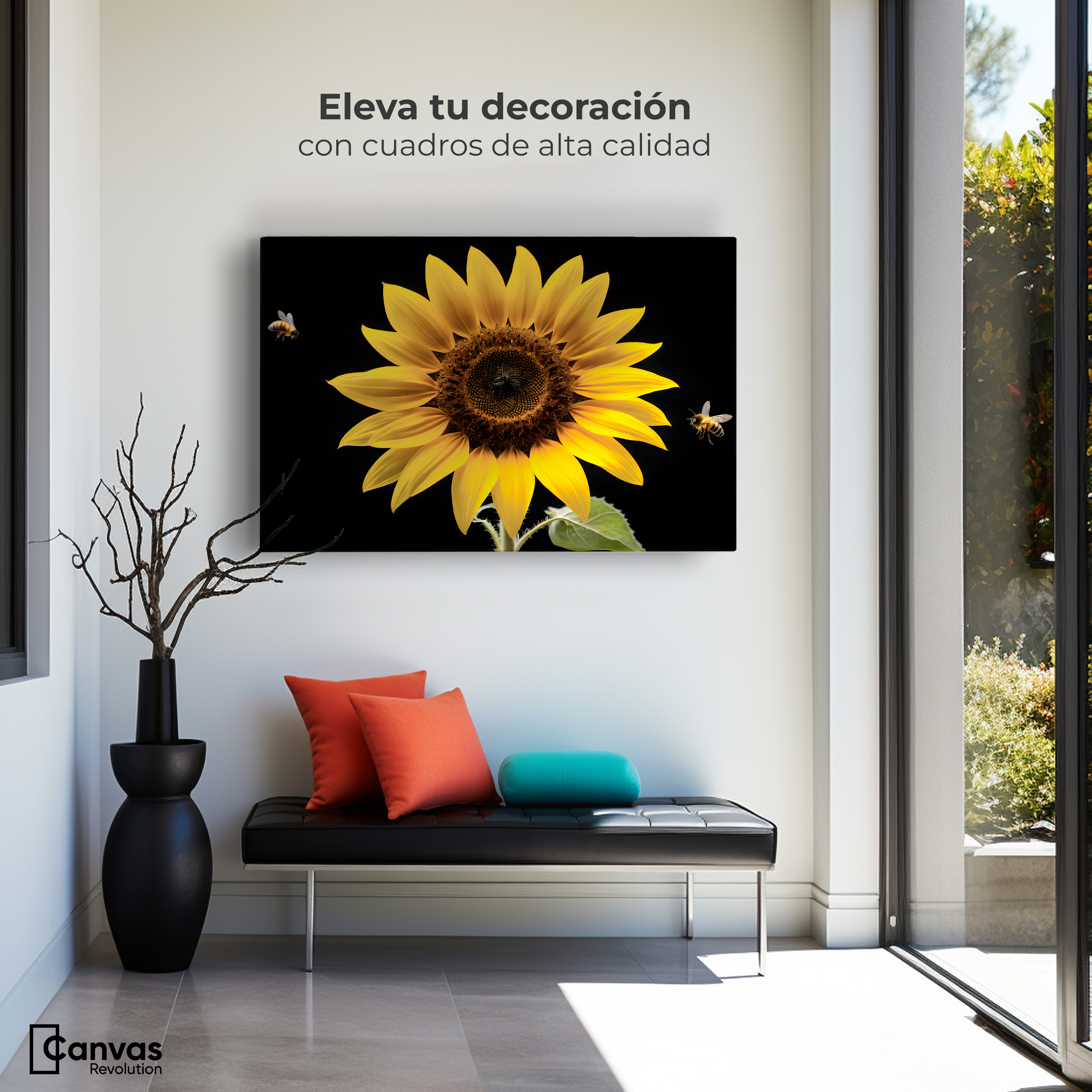 Foto 4 pulgar | Cuadro Decorativo Canvas Girasol En Vuelo 90x60