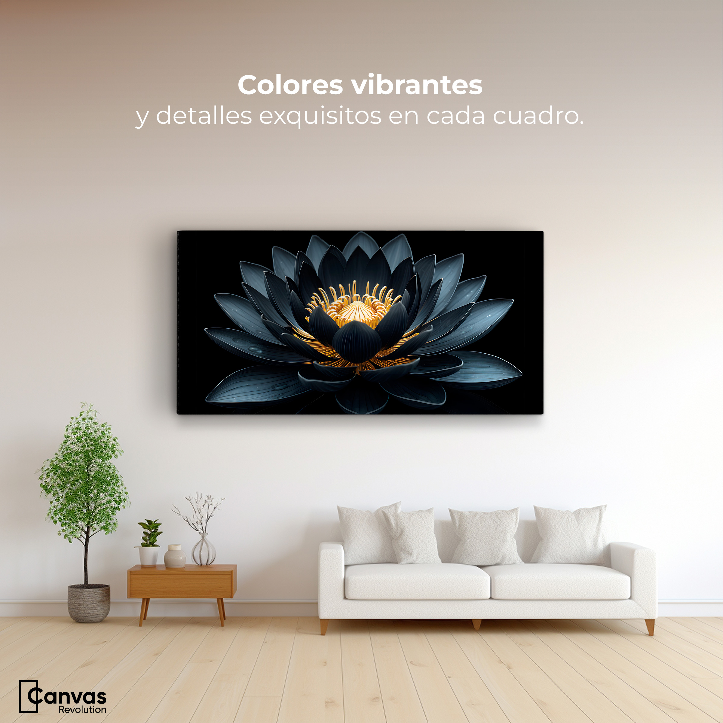 Foto 2 | Cuadro Decorativo Canvas Loto En Sombra 120x60