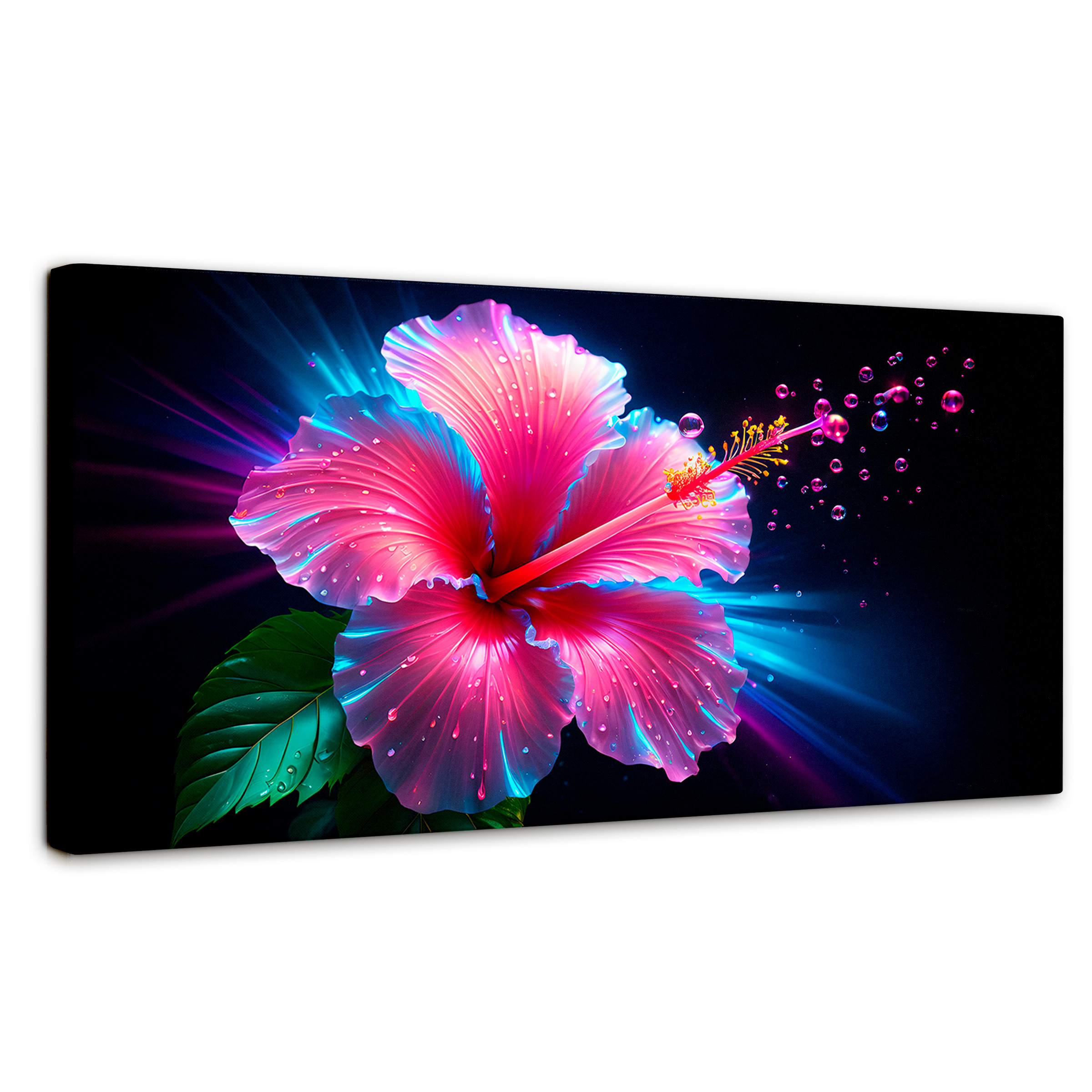 Cuadro Decorativo Canvas Aura Hibisco Mágico 120x60