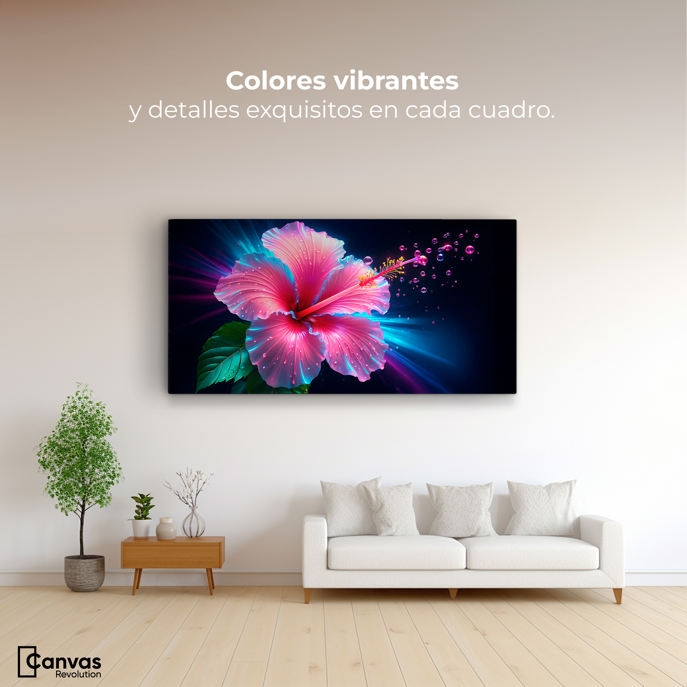 Foto 3 pulgar | Cuadro Decorativo Canvas Aura Hibisco Mágico 120x60