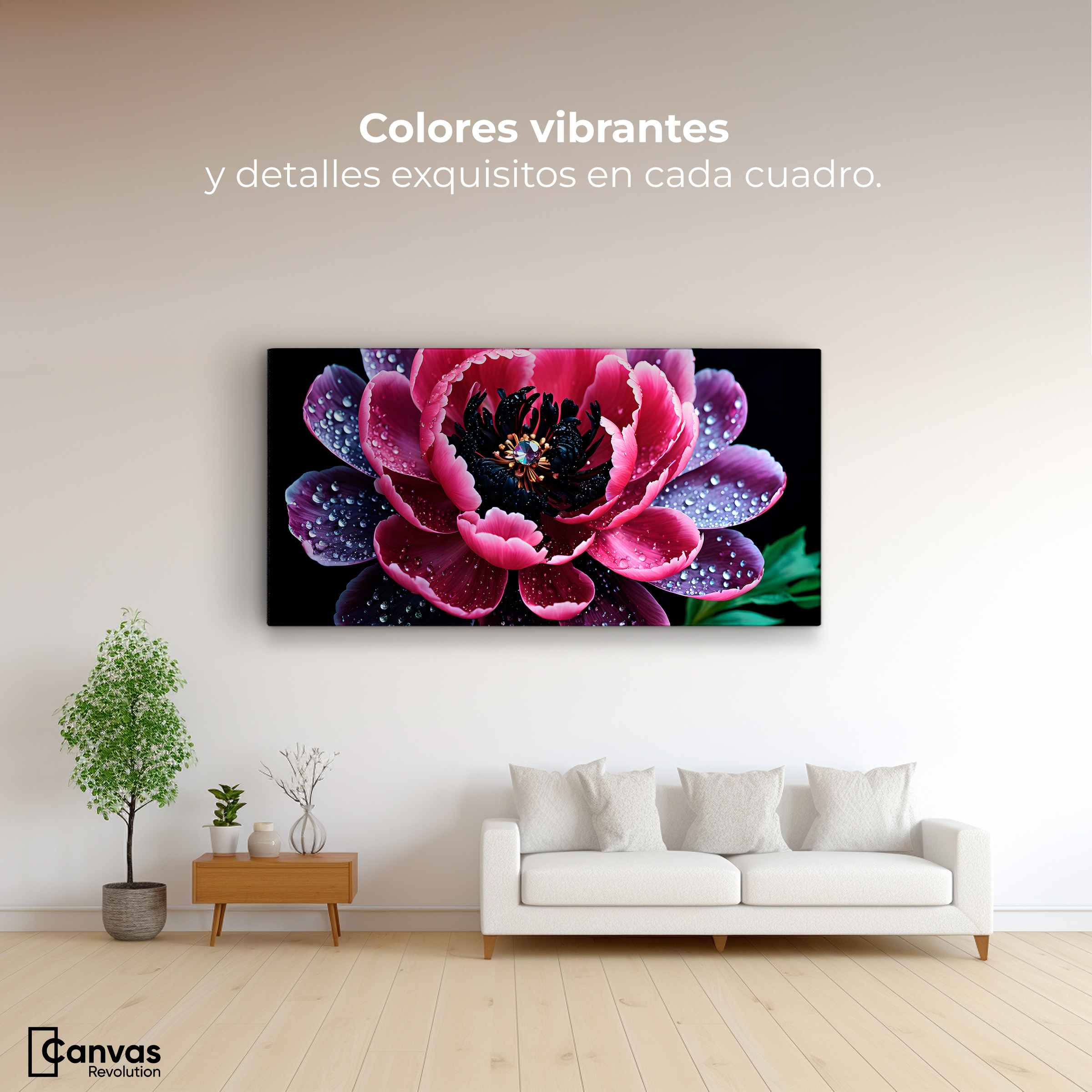 Foto 3 pulgar | Cuadro Decorativo Canvas Rosa Púrpura Eterna 120x60