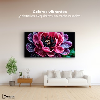 Foto 2 | Cuadro Decorativo Canvas Rosa Púrpura Eterna 120x60